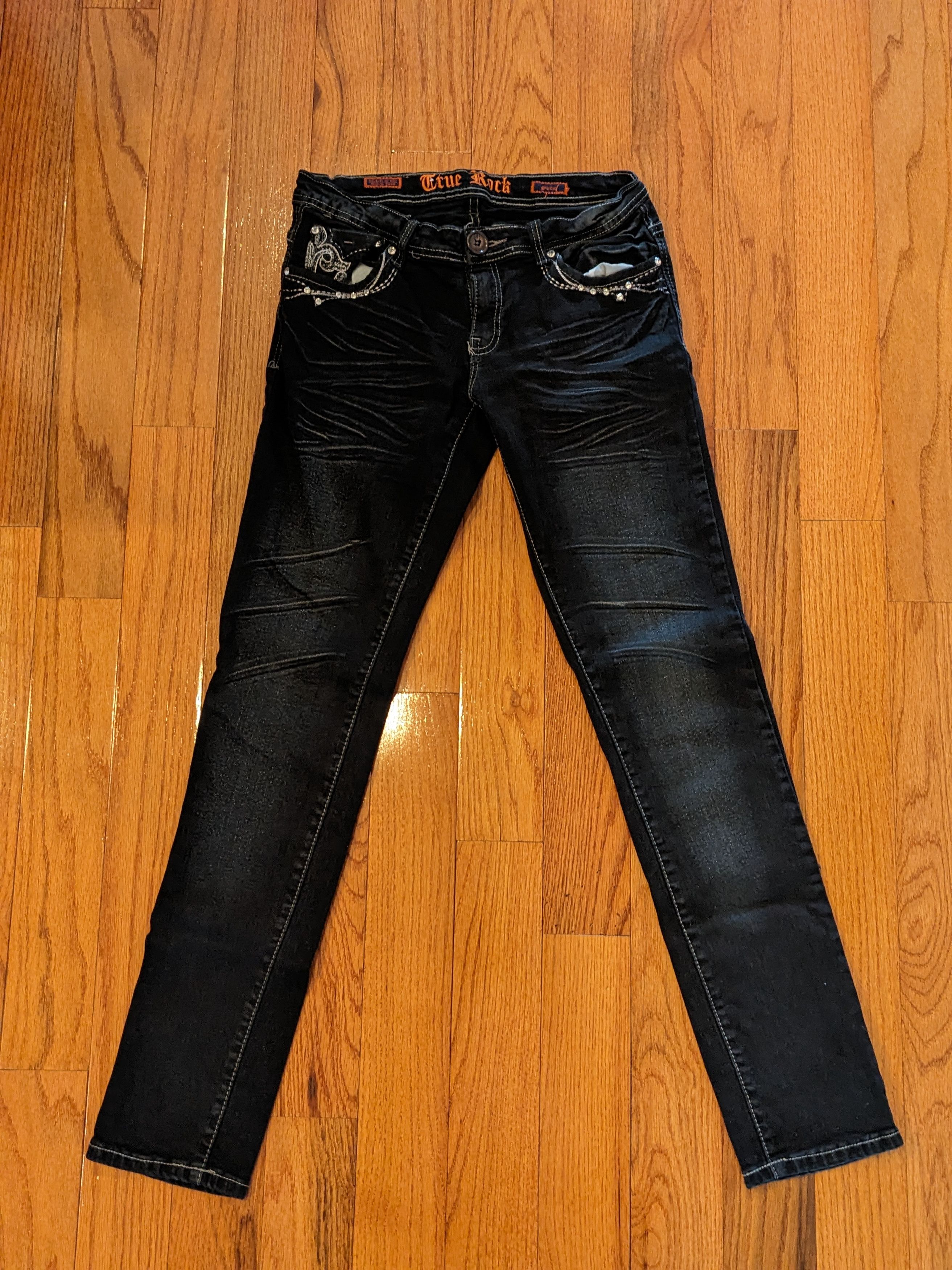 True Religion × Vintage Vintage Y2K True Rock Grunge Punk Bedazzled 9/10 Denim Jeans Size 29" - 5 Thumbnail