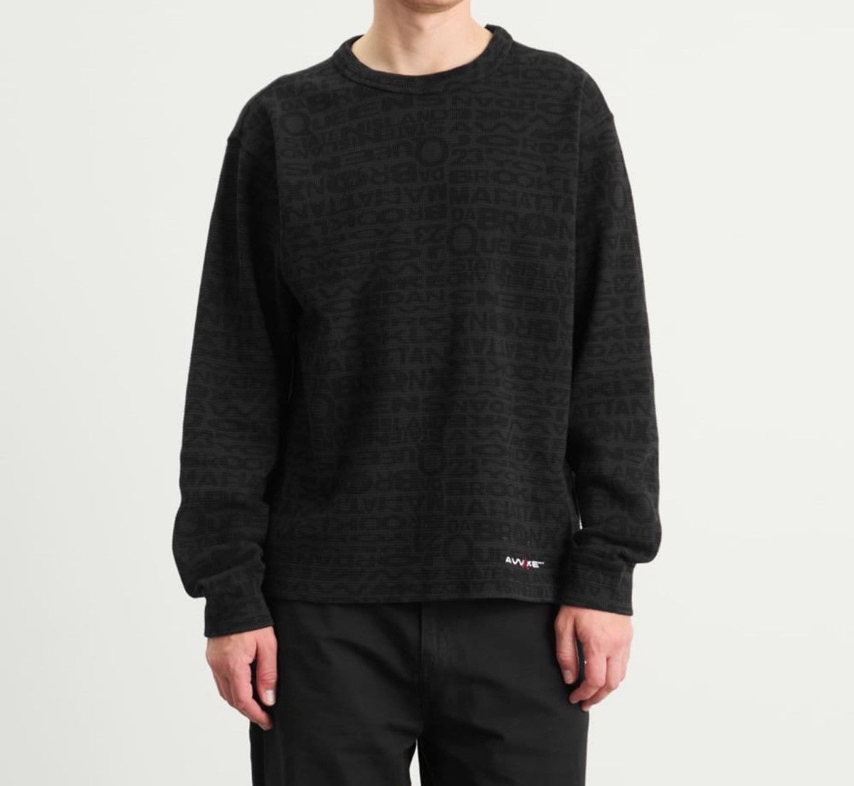 Awake NY × Jordan Brand AWAKE NY X JORDAN THERMAL L/S CREW "BORO" BLACK Waffle Knit Size US XL / EU 56 / 4 - 2 Thumbnail