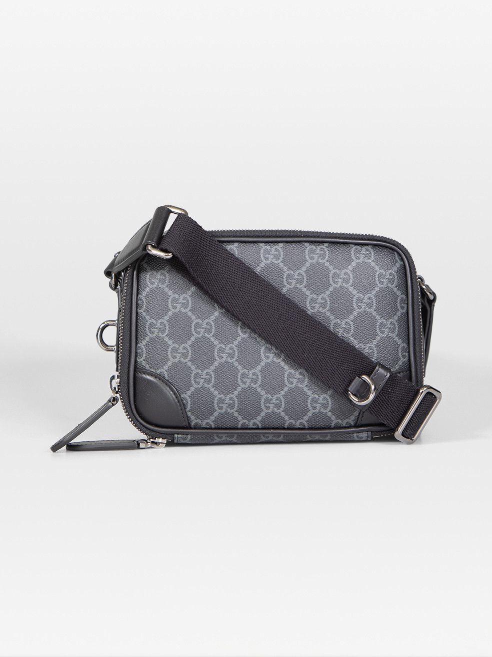 Gucci Black Emblem GG Crossbody Bag, Women's