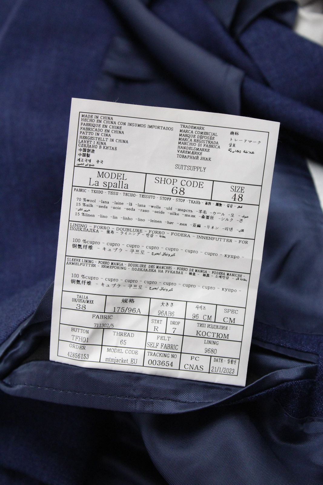 Suitsupply SUITSUPPLY La Spalla / Brescia Suit Men's UK 38 / UK 38S Size 38S - 9 Thumbnail