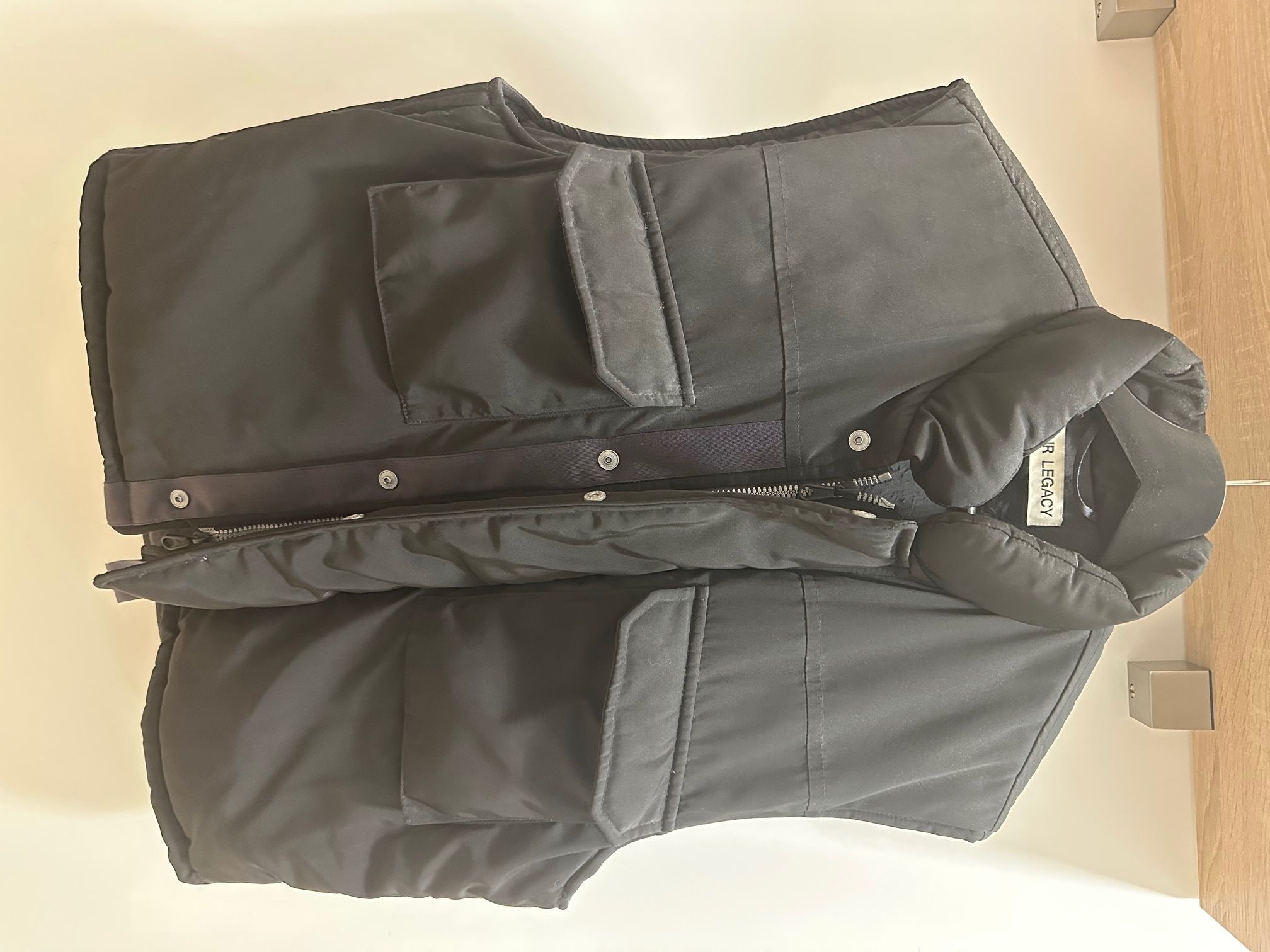 image of Our Legacy Papillon Vest in Black Drape Tech, Men's (Size Medium)