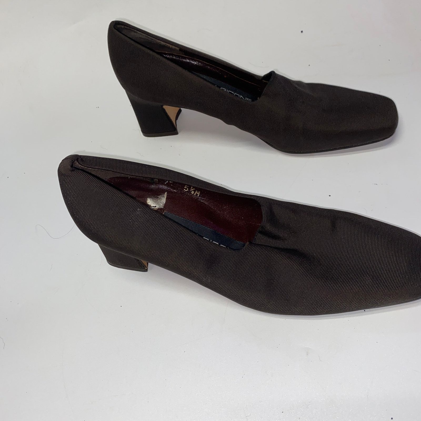 Evan Picone Evan Picone Brown Stretch Slip-On Square Toe Block Heels 5.5 Size US 5.5 / IT 35.5 - 3 Thumbnail