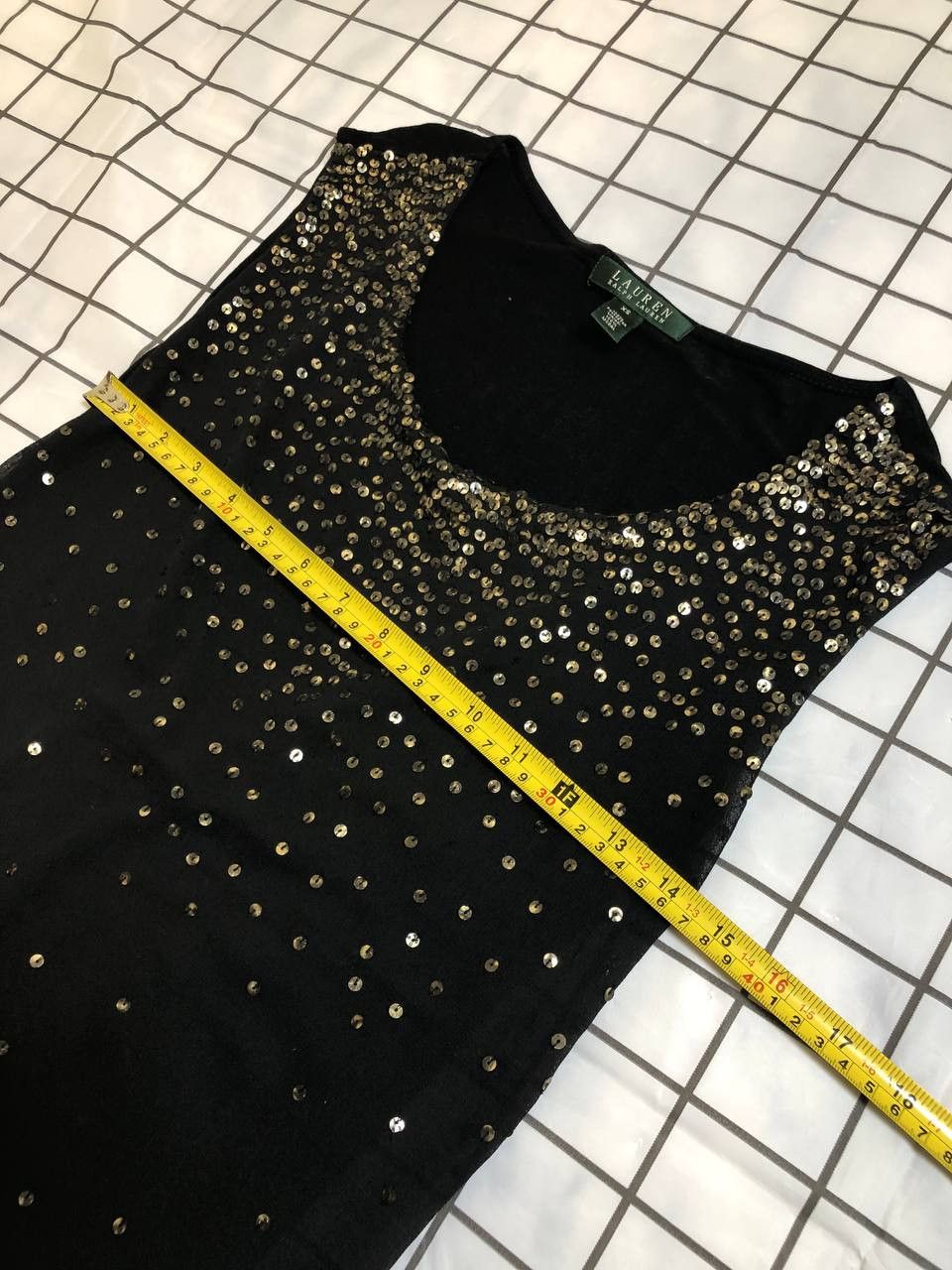 Polo Ralph Lauren LAUREN RALPH LAUREN BLACK VINTAGE GOLD SEQUIN BLOUSE Size XS / US 0-2 / IT 36-38 - 4 Thumbnail