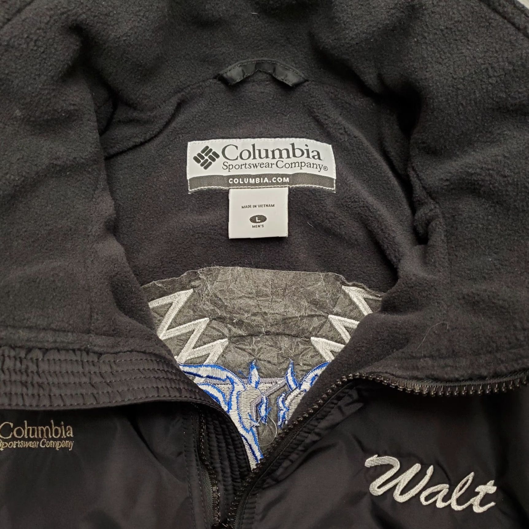 Vintage Columbia Jacket Mens L Black Fleece Lined Bomber Jacket Outdoor Western Horse Cattle Ranch Embroidered Logo 100% Polyester Lining Casual Size US L / EU 52-54 / 3 - 3 Thumbnail