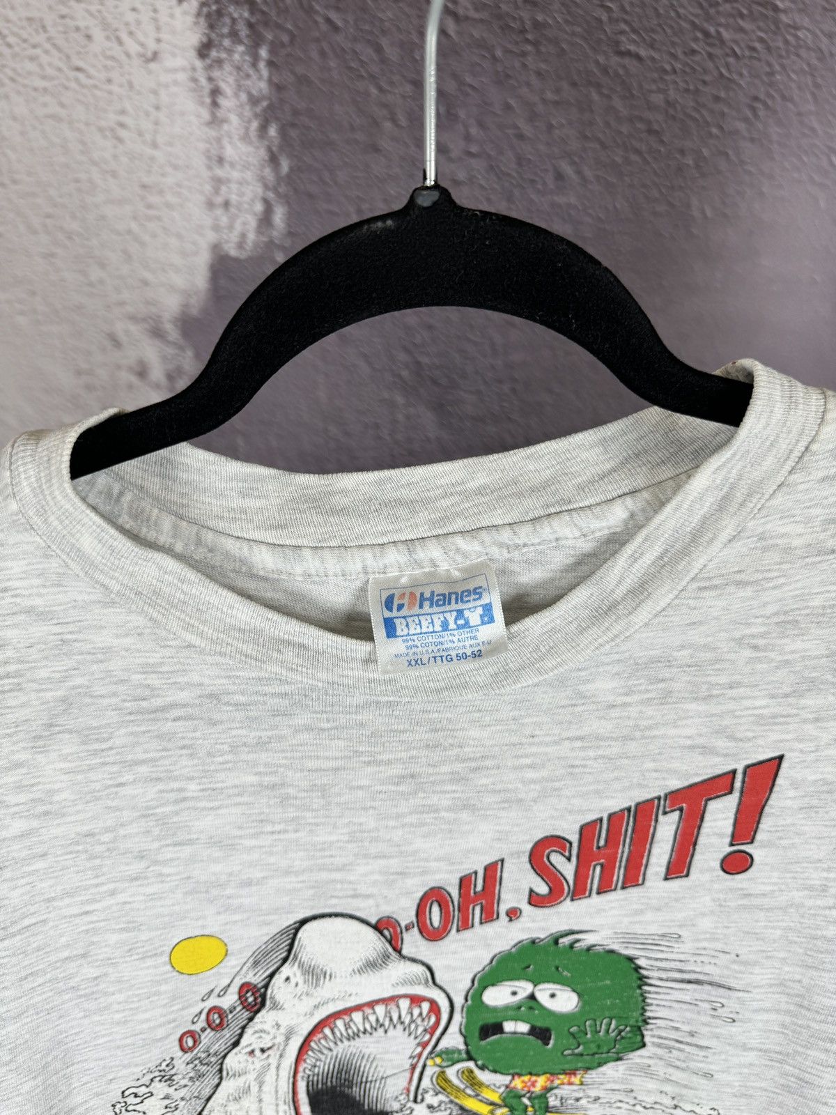 Hanes Key West fla Hanes vintage 90s grey big logo tee shirt Size US XXL / EU 58 / 5 - 8 Thumbnail