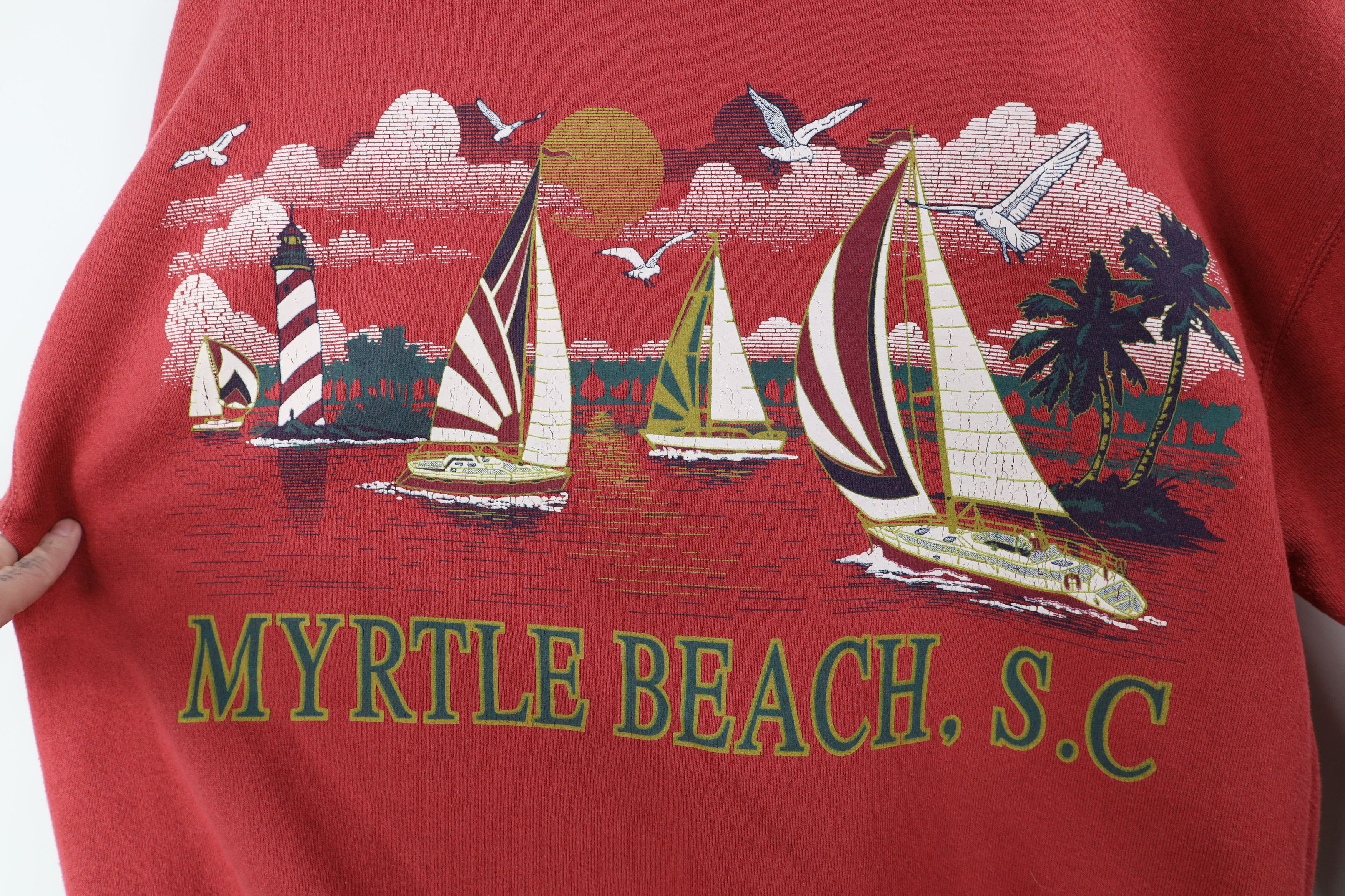 Vintage Vintage 90s Myrtle Beach Sailboat Sailing Print Sweatshirt Size XL / US 12-14 / IT 48-50 - 8 Thumbnail