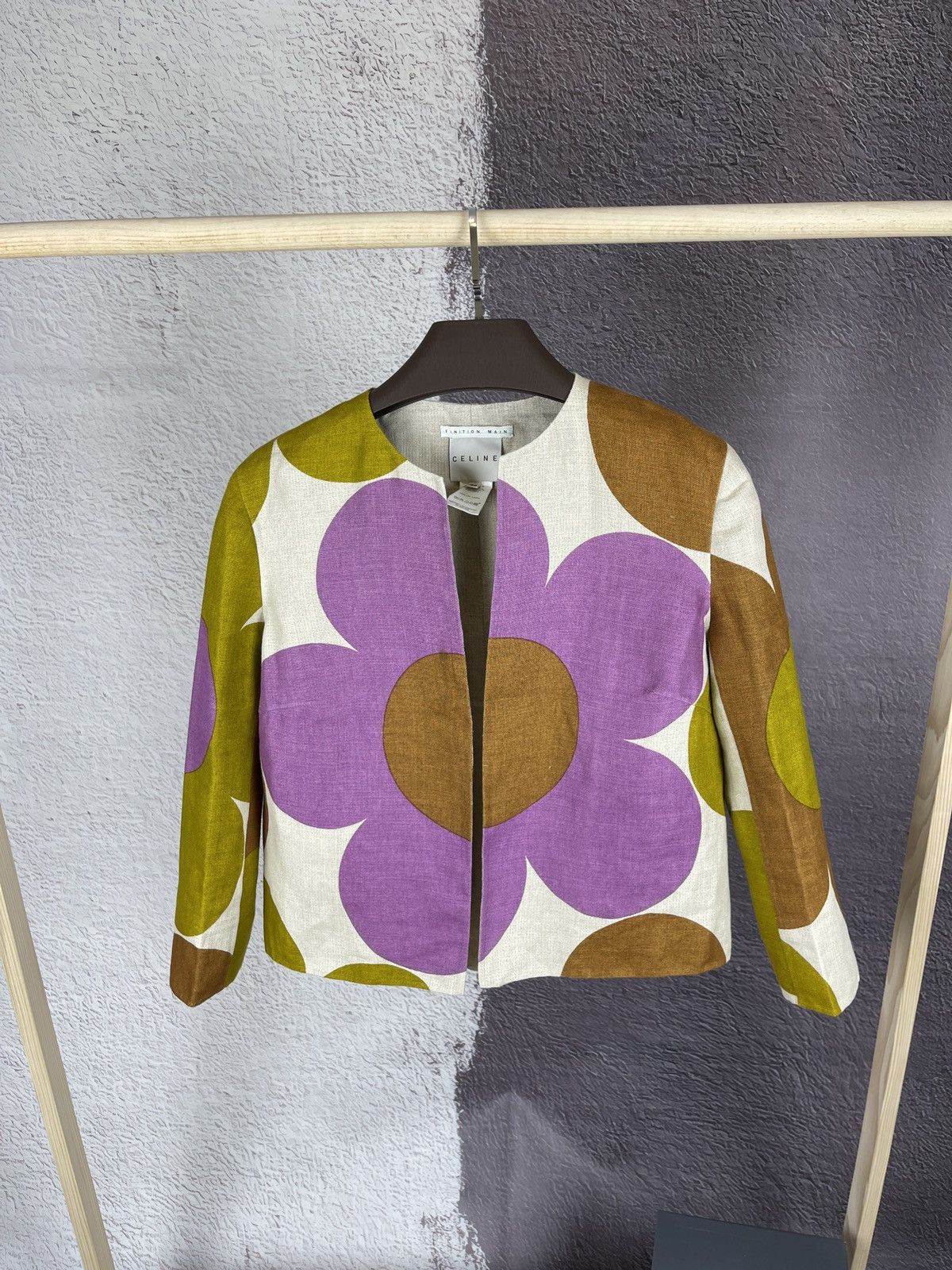 Celine CELINE 2002 Multicolor Floral Linen Jacket Kors RRP 2900$ Size L / US 10 / IT 46 - 1 Thumbnail