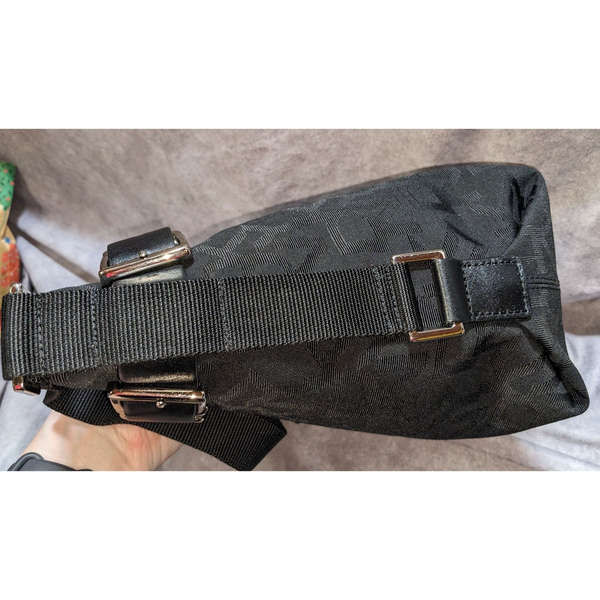 DKNY DKNY Black Canvas Crossbody Bag With Buckle Accents & Zip Cl Size ONE SIZE - 7 Thumbnail