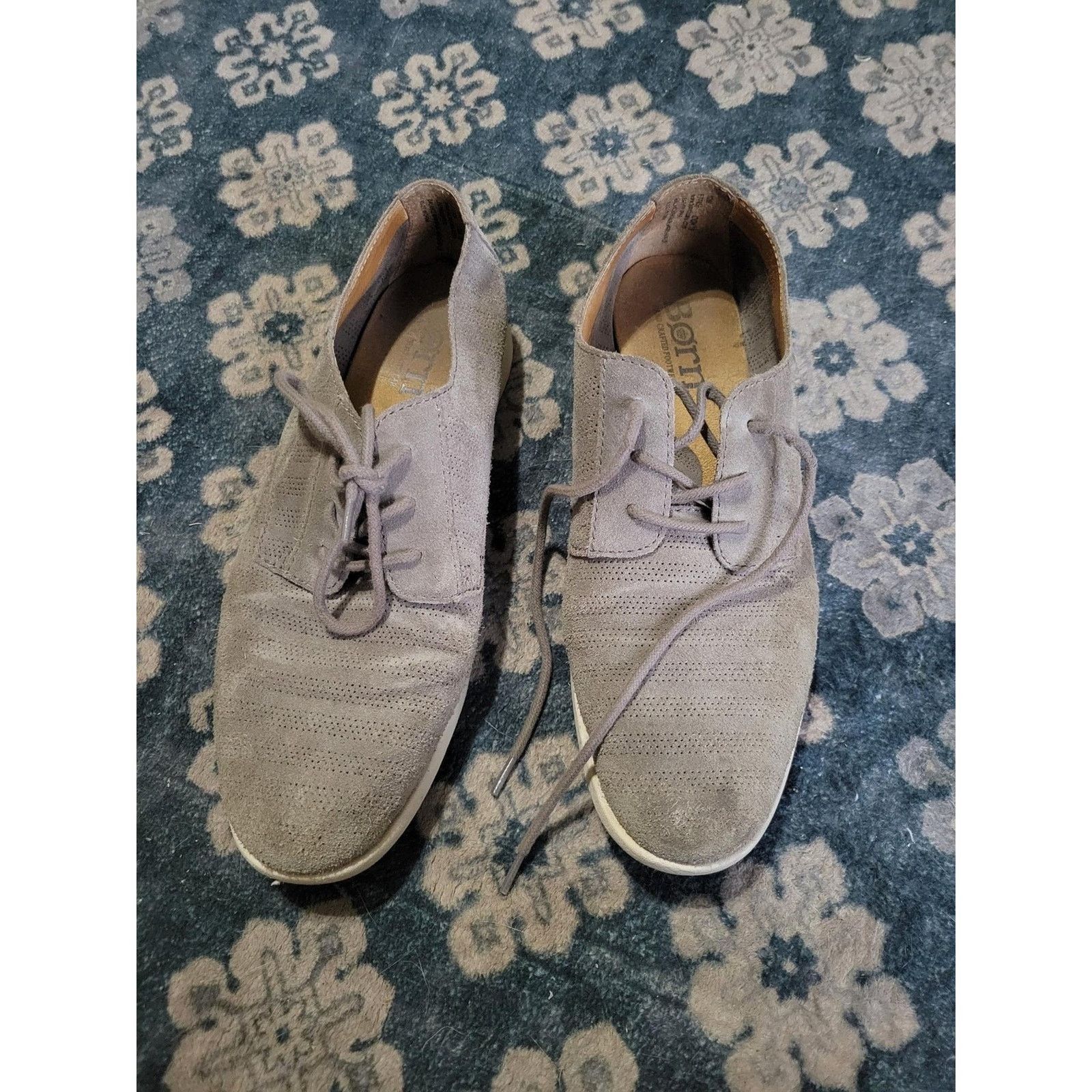 Born Born Gray Suede Leather Lace Up Casual Shoes Womens 10M Size US 10 / IT 40 - 1 Thumbnail