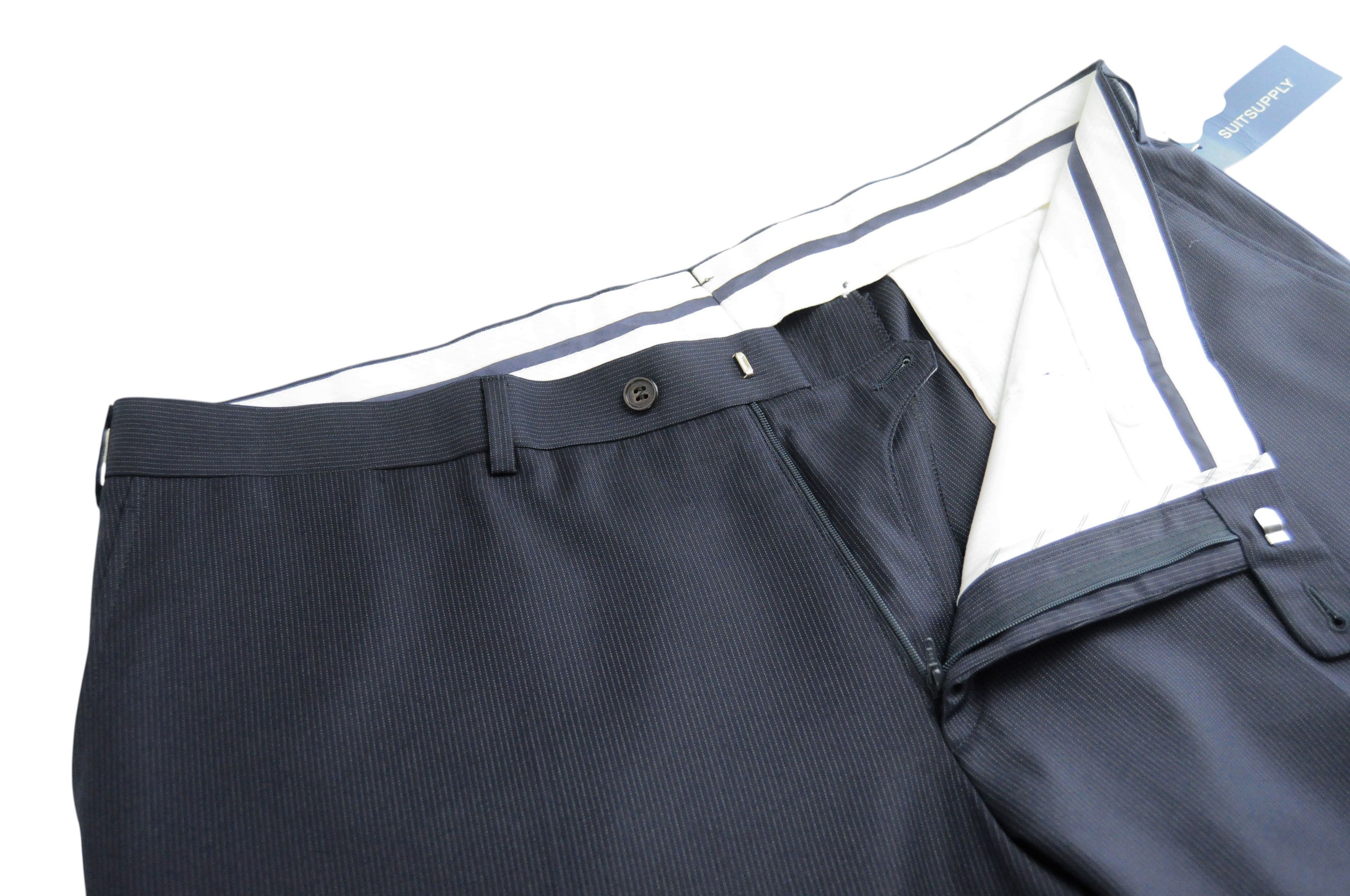 Suitsupply UK44S Navy Wool Pleated Trousers 60268 Size US 44 / EU 60 - 4 Thumbnail