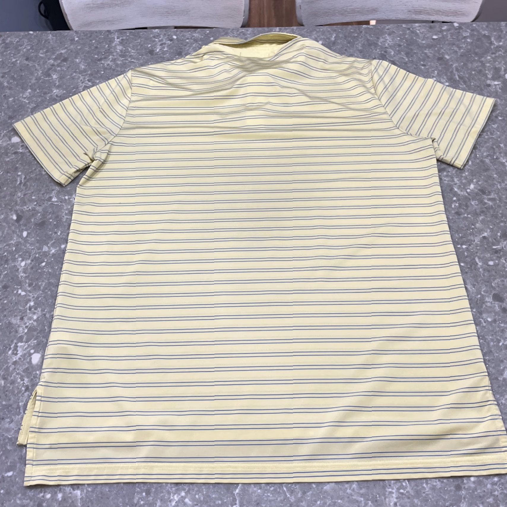 RLX Ralph Lauren RLX Ralph Lauren Polo Shirt Mens Large Yellow Blue Striped Performance Golf Shirt Size US L / EU 52-54 / 3 - 6 Thumbnail
