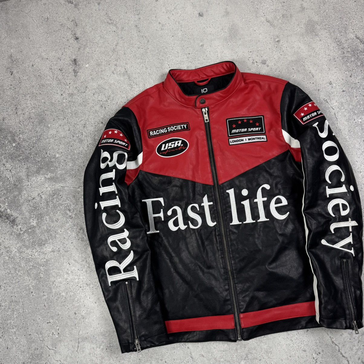 Vintage Racing Moto Formula 1 Leather Jacket Ferrari F-1 Mercedes Size US M / EU 48-50 / 2 - 4 Thumbnail