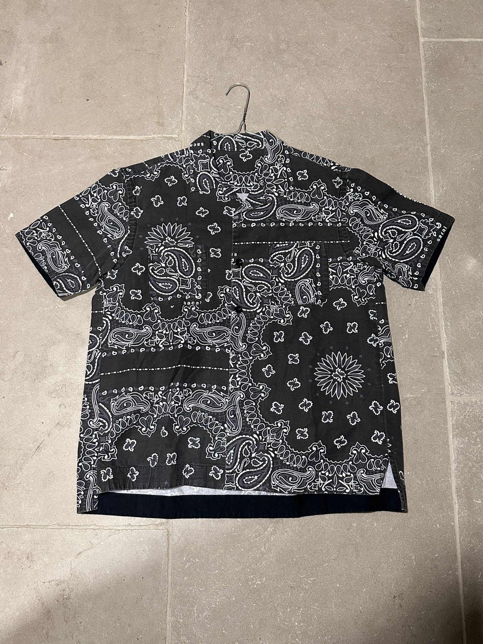 Sacai Bandana Print Short-Sleeve Shirt
