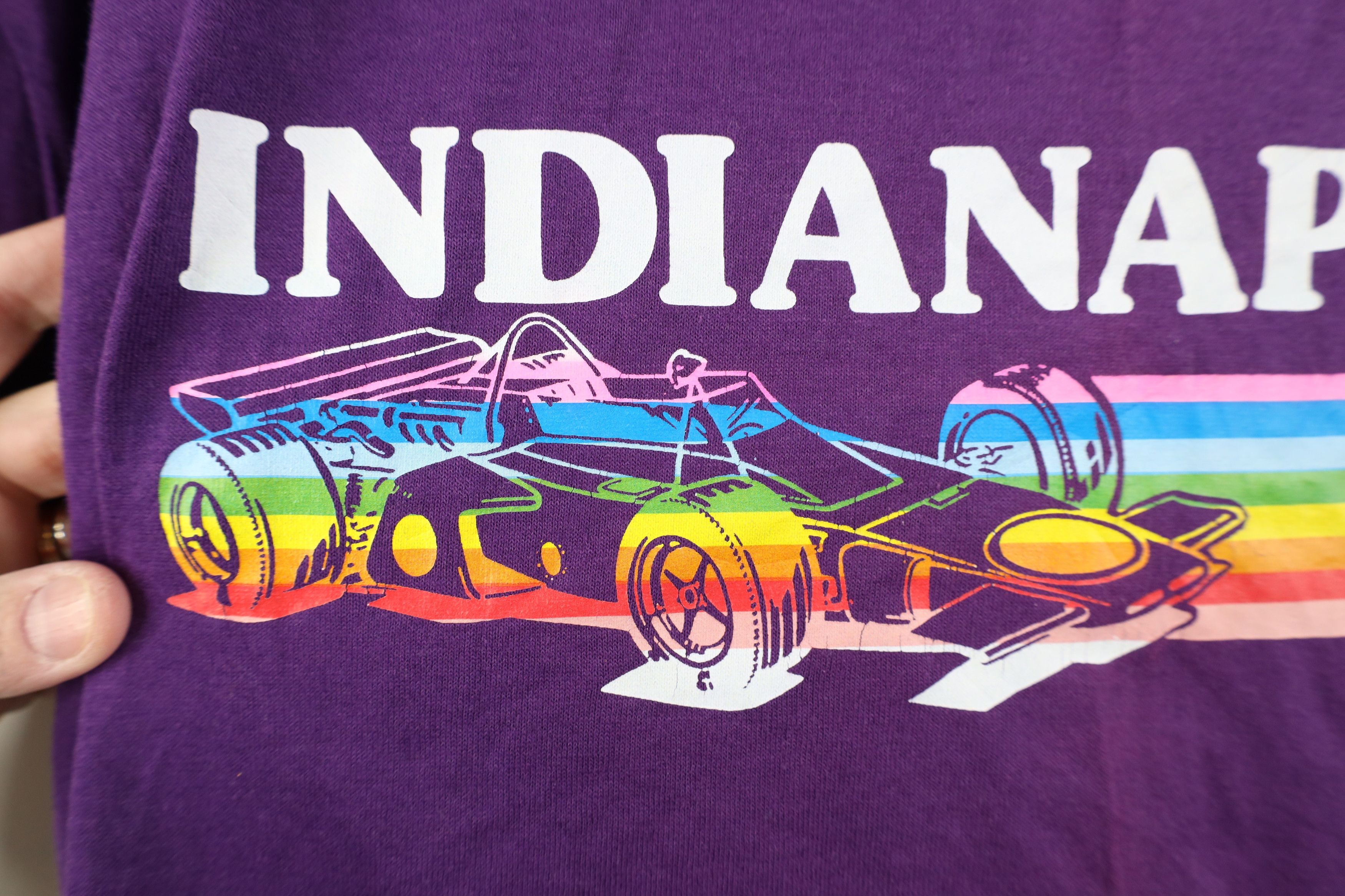 Vintage Vintage 70s 80s Indianapolis 500 Racing T-Shirt Purple USA Size M / US 6-8 / IT 42-44 - 5 Thumbnail