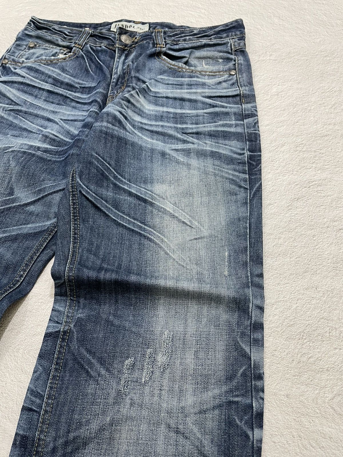 If Six Was Nine 2000s Jundol Distressed Fading Denim Bootcut Size US 32 / EU 48 - 4 Thumbnail