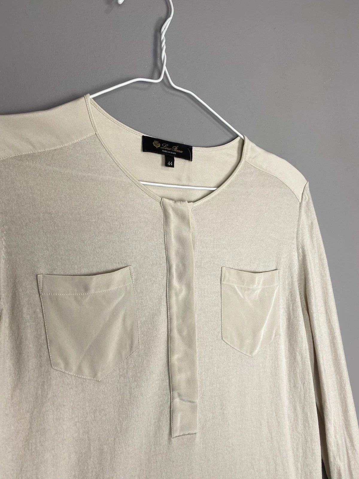 Loro Piana Loro Piana Cashmere Silk Henley Blouse Sweater Size M / US 6-8 / IT 42-44 - 2 Thumbnail