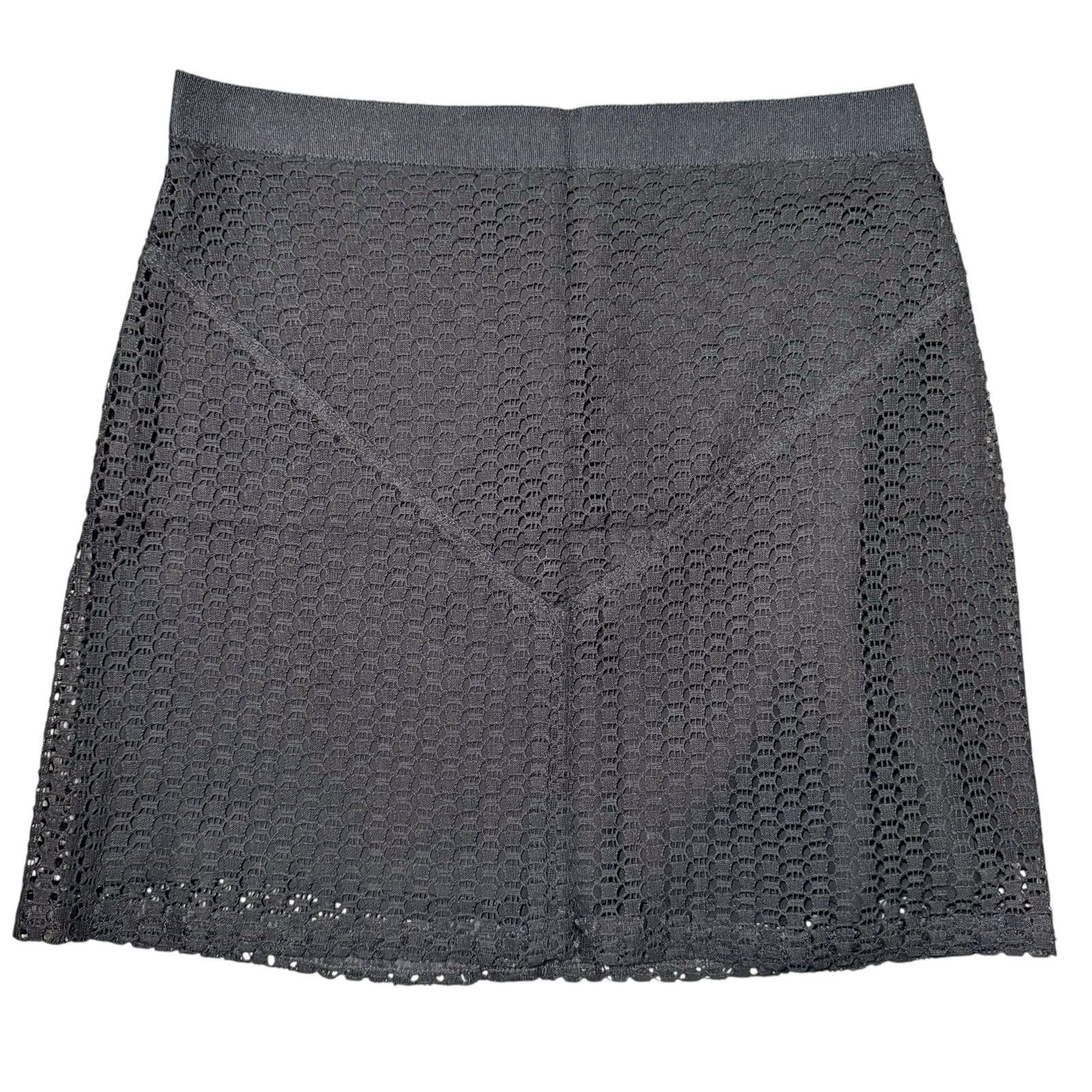 Other Wes Gordon Mini Skirt Black Lace Crochet Overlay - Size 4 Size 27" / US 4 / IT 40 - 6 Thumbnail