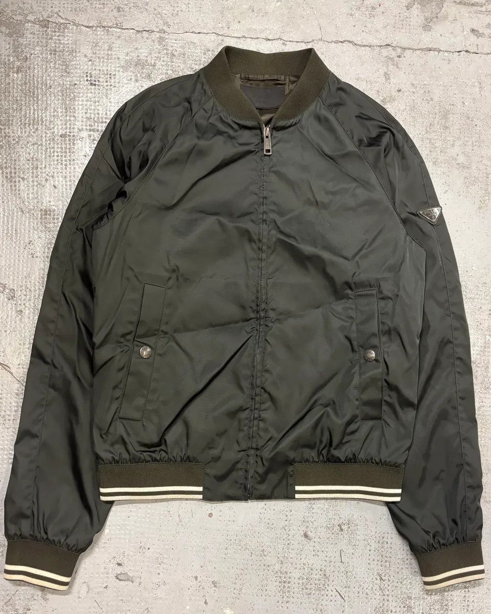 Prada FW2016 Prada Olive Nylon Bomber Jacket Size US M / EU 48-50 / 2 - 1 Thumbnail