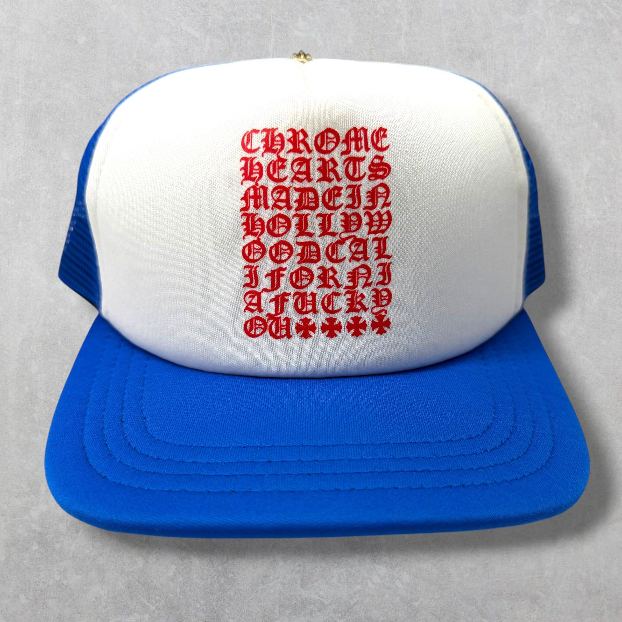 Chrome Hearts Chrome Hearts Eye Chart Blue Trucker Hat Size ONE SIZE - 1 Thumbnail