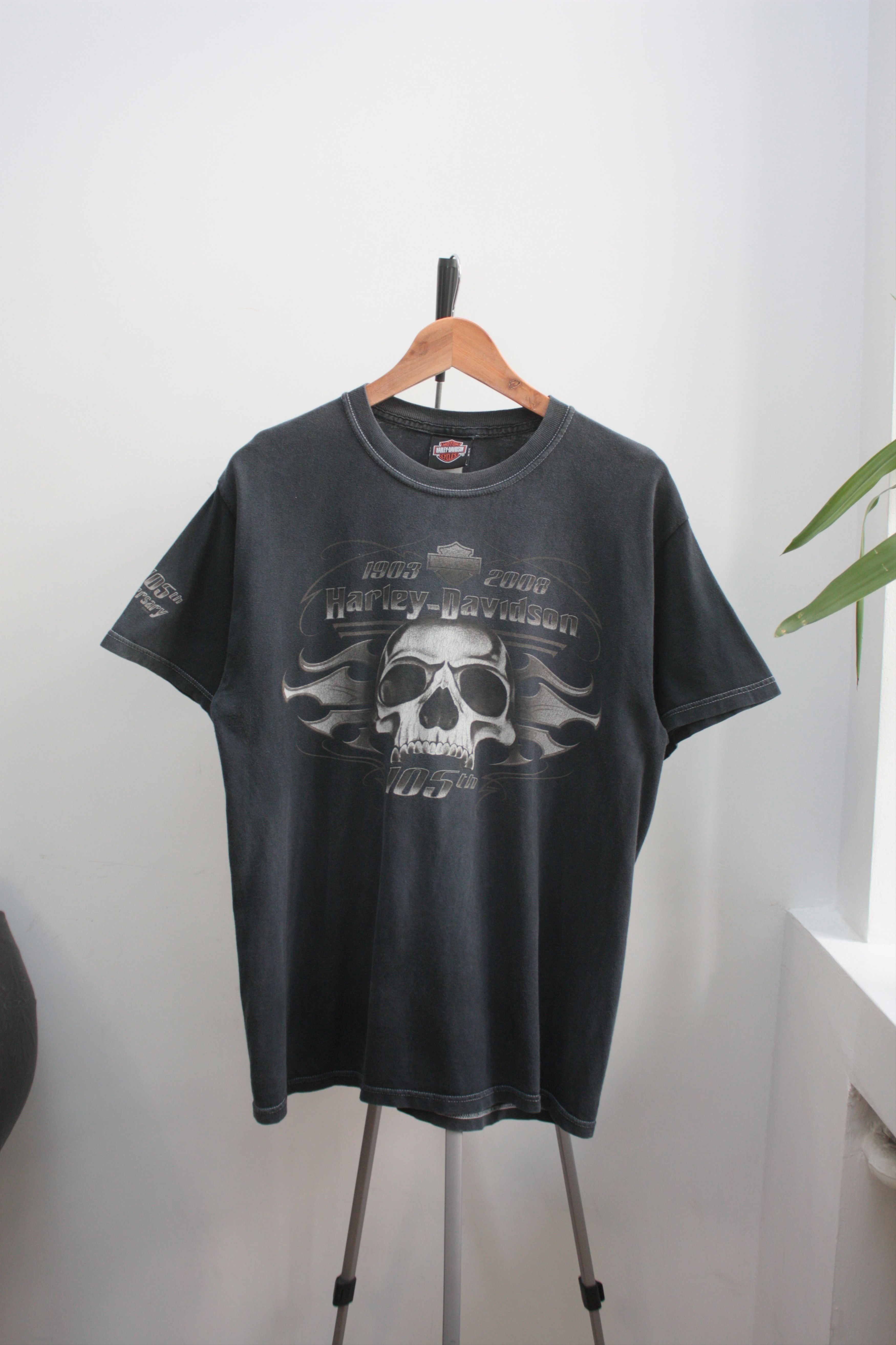 Harley Davidson Harley Davidson 1903 2008 Stonewashed T-Shirt Men's Size US M / EU 48-50 / 2 - 2 Thumbnail
