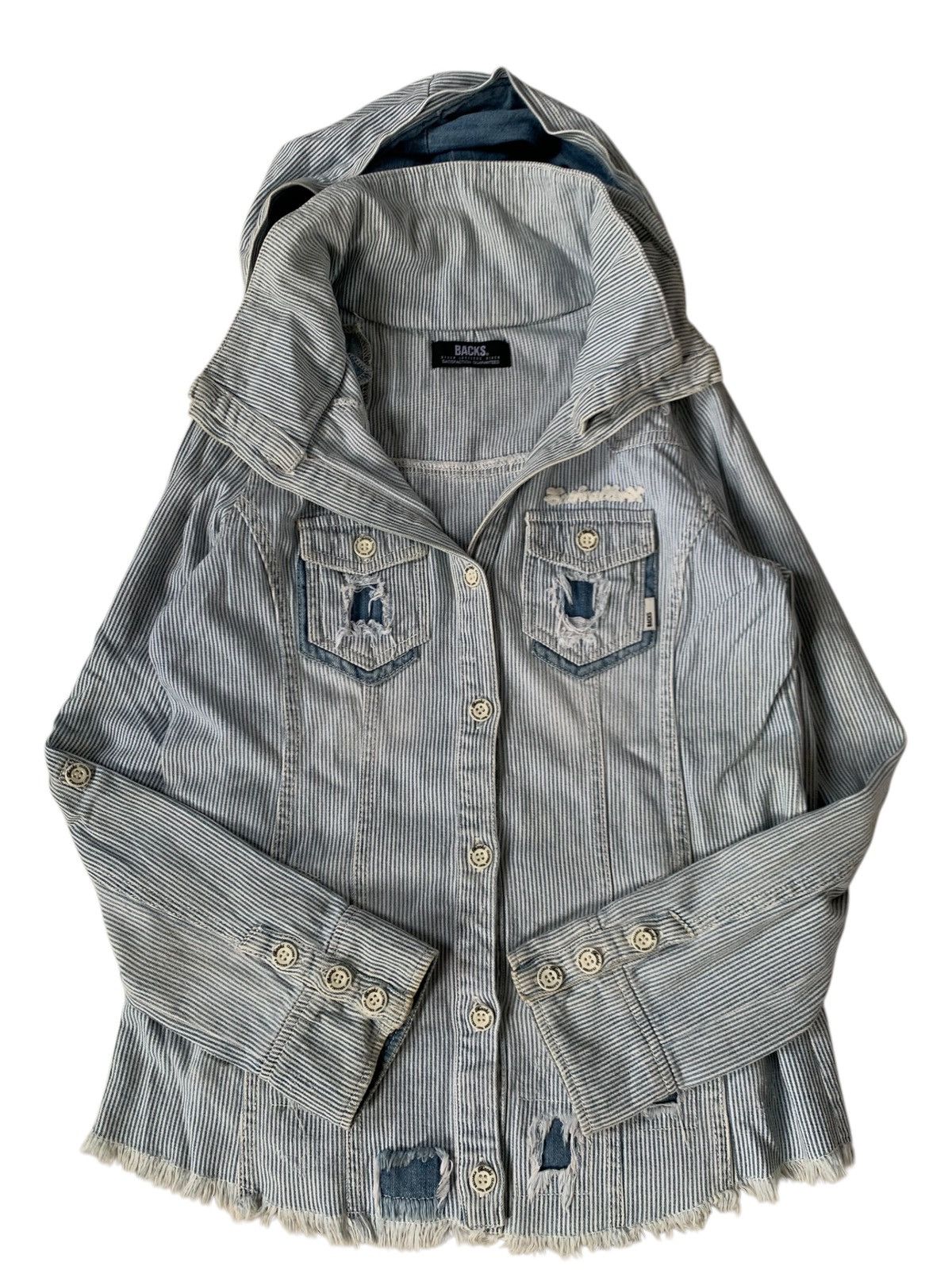 Le Grande Bleu (L.G.B.) Japanese BACKS ripped LGB bono style jacket destroyed Size US S / EU 44-46 / 1 - 7 Thumbnail