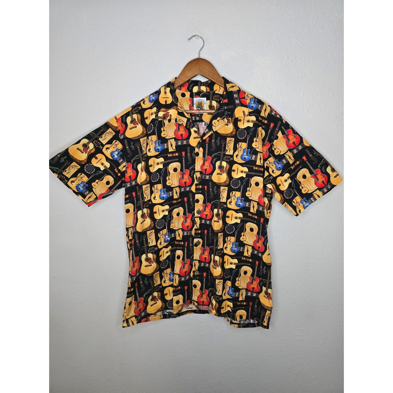 Vintage Vintage Max Boxxer Shirt Guitar AOP Hawaiian Button Down Size US L / EU 52-54 / 3 - 1 Thumbnail