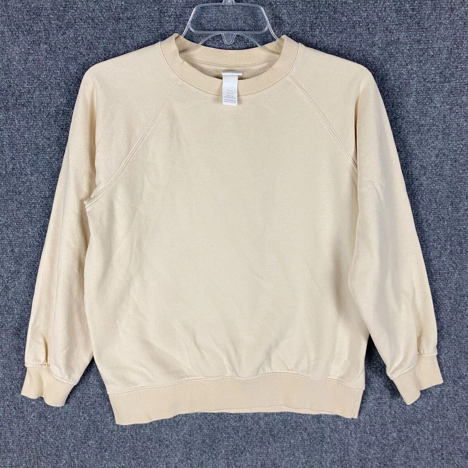 H&M H&M Sweatshirt Women's XS Pullover Beige Cotton Blend Size XS / US 0-2 / IT 36-38 - 1 Thumbnail