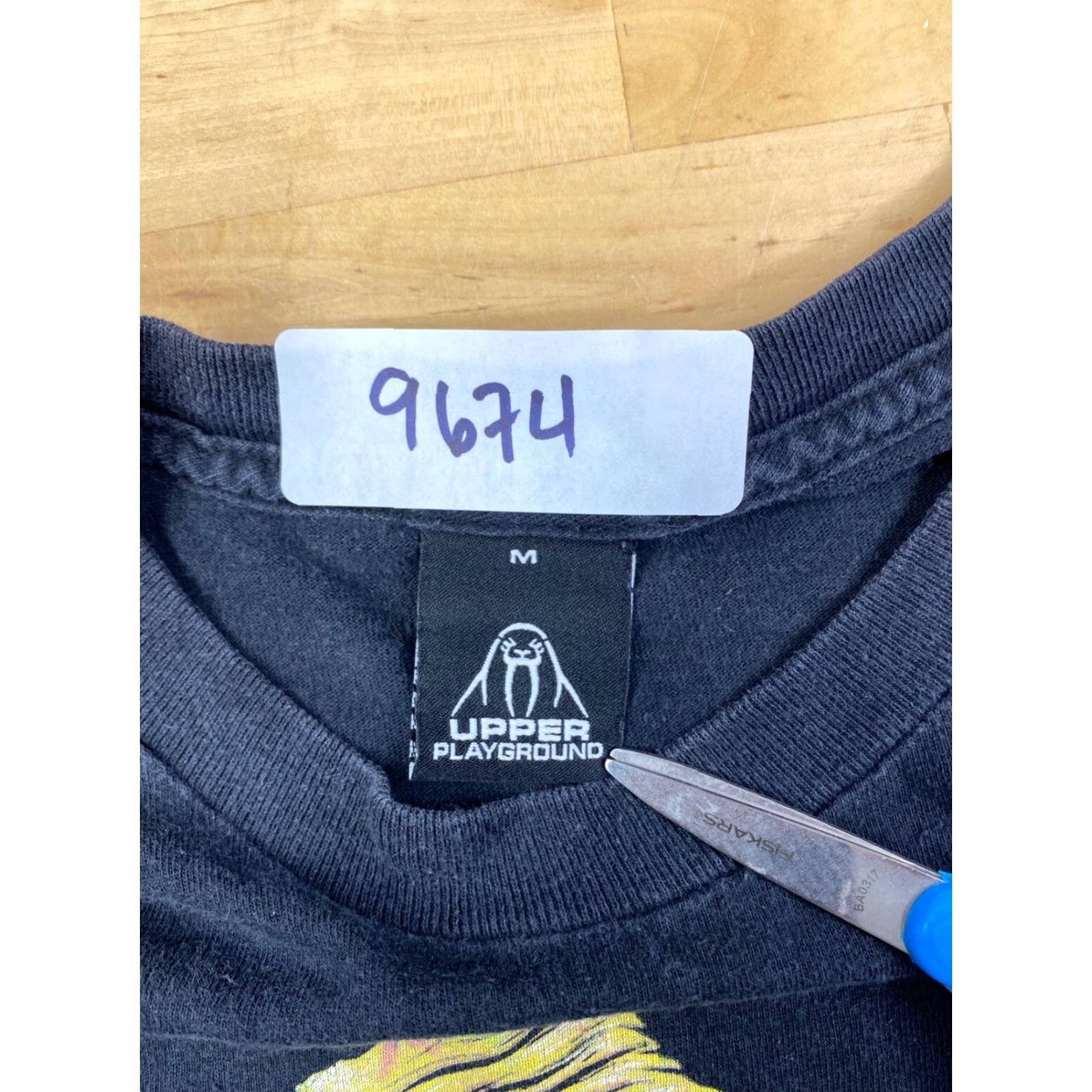 Upper Playground Upper Playground Urkle Shirt Mens M Black Casual Crew Neck Short Sleeve #9674 Size US M / EU 48-50 / 2 - 3 Thumbnail