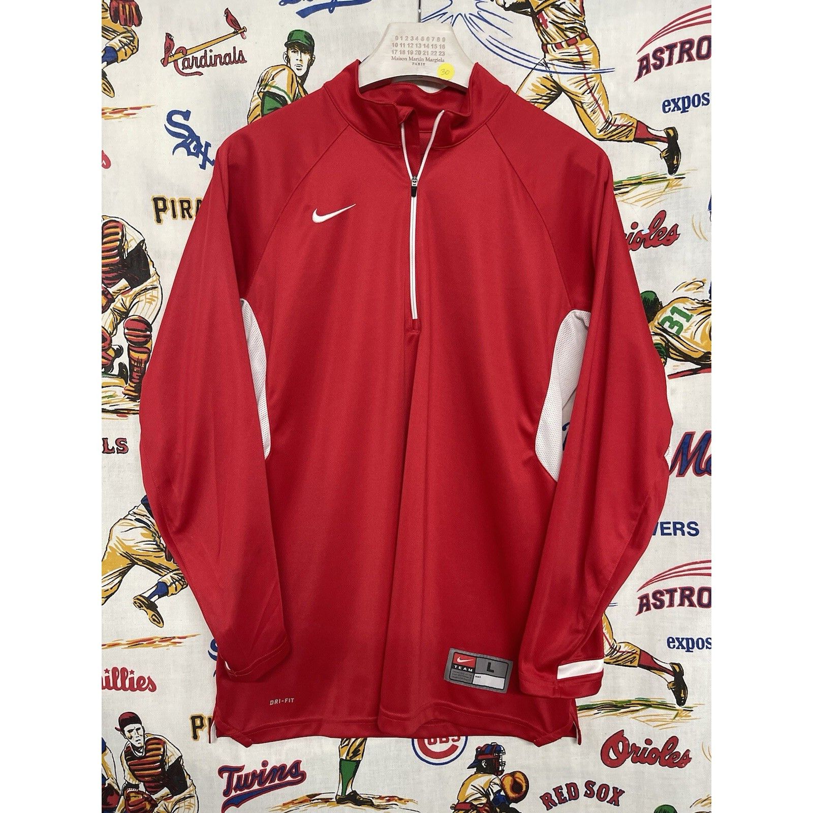 Nike VTG 90s Y2K Nike Dri-Fit Team Apparel Red 1/4 Zip S/S Shirt Size US L / EU 52-54 / 3 - 1 Thumbnail