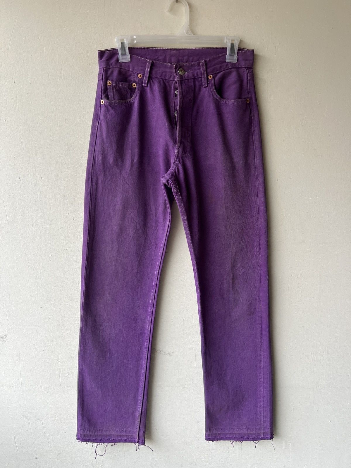 Levi's Vintage 90s Levi’s 501 Fade Dirty Mud Denim Purple Jeans Size US 29 - 20 Thumbnail