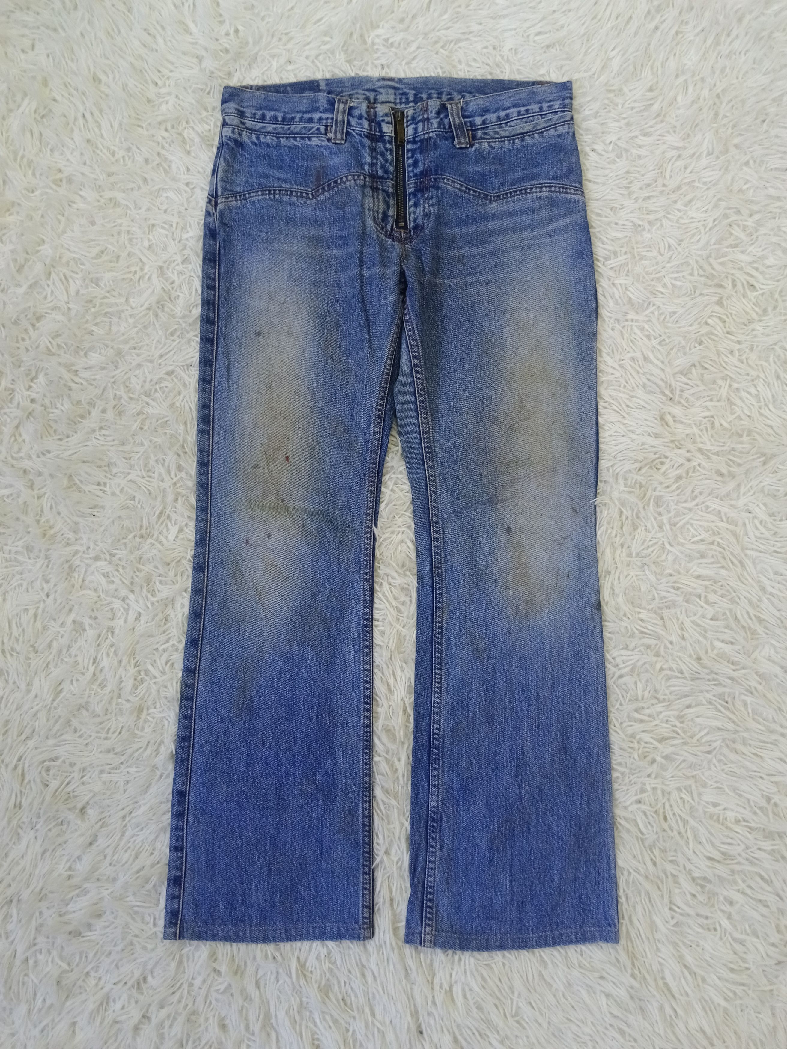 Hysteric Glamour DISTRESSED FLARE HYSTERIC GLAMOUR DENIM PANTS Size 30" / US 8 / IT 44 - 1 Thumbnail