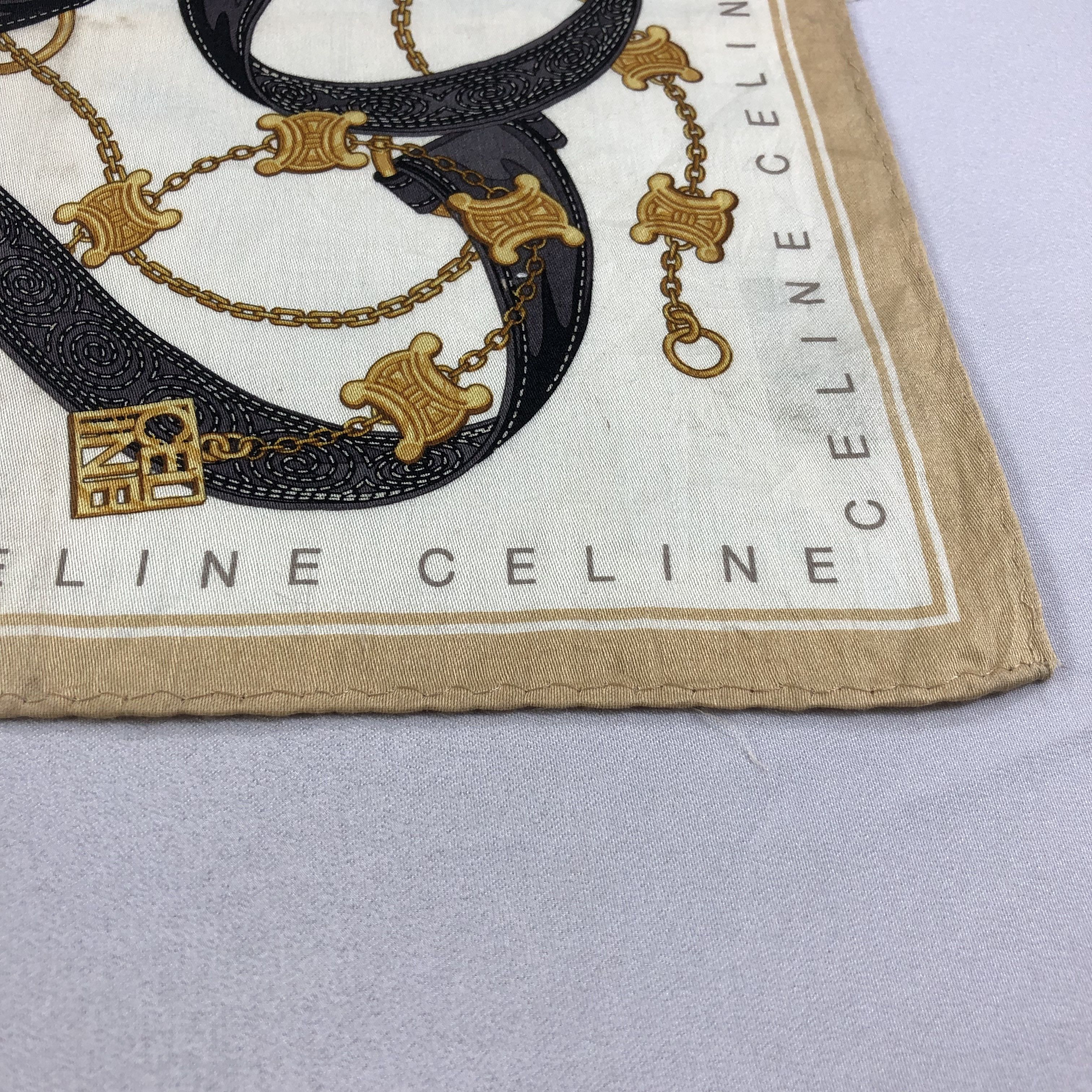 Japanese Brand Celine Gold Chains Handkerchief Neckerchief Bandana H2076 Size ONE SIZE - 4 Thumbnail