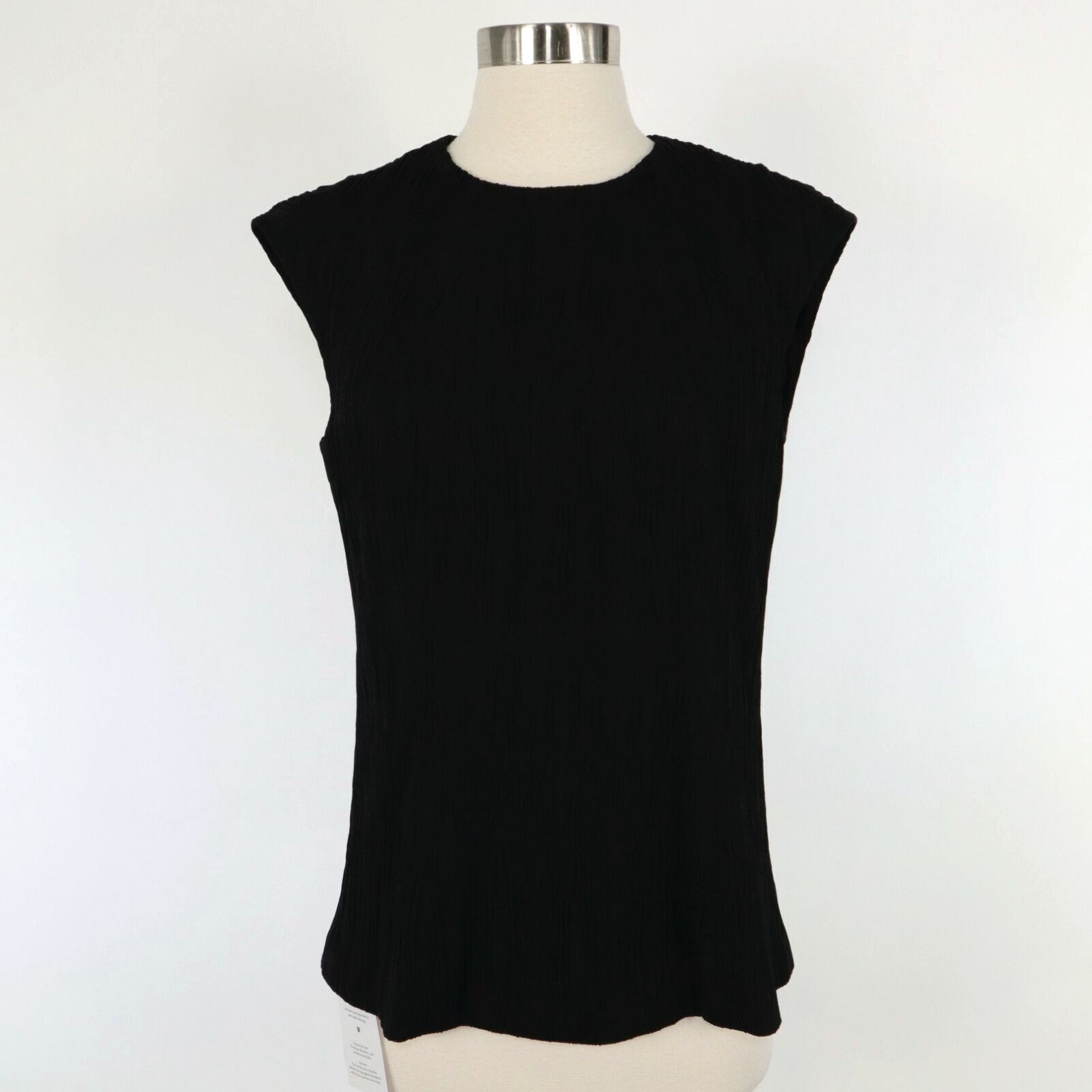 image of Vintage M.m.lafleur Blouse Top The Eugenia S Small Black Sleeveless Pleated Jersey $190 in White, W