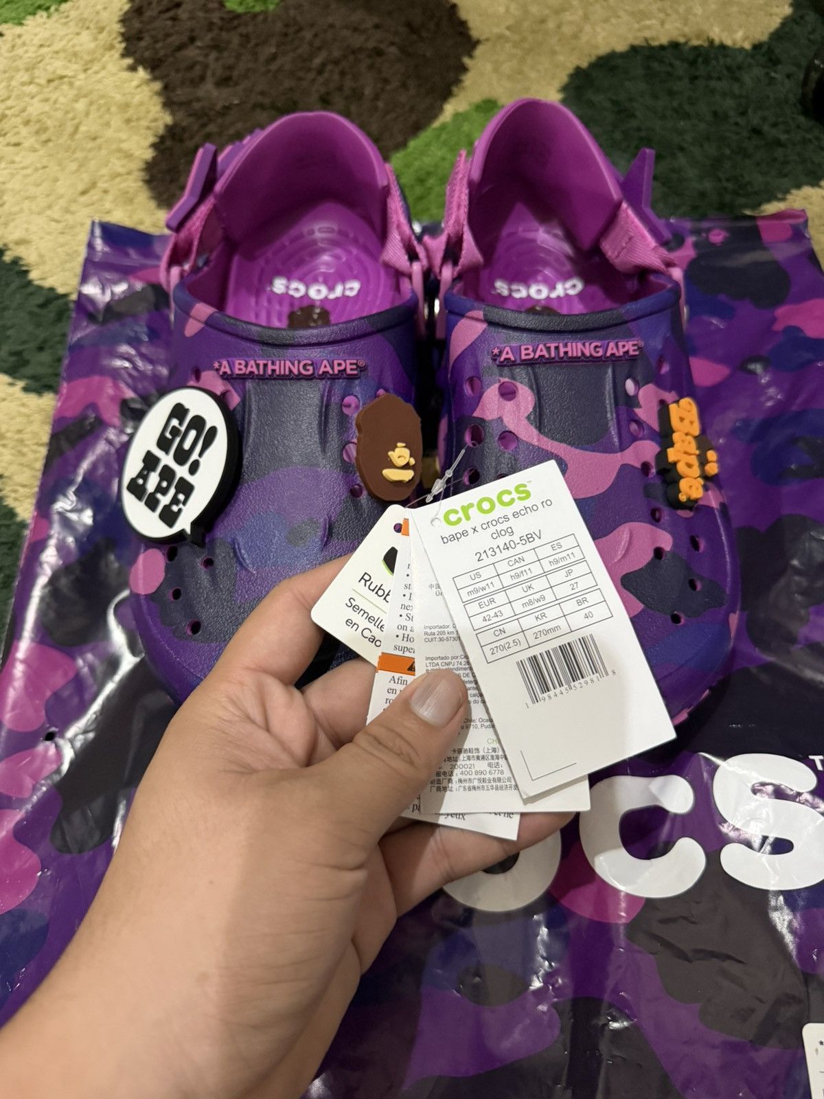 Bape × Crocs Bape x Crocs Uk7 fit Uk8 Size US 7 / EU 40 - 5 Thumbnail