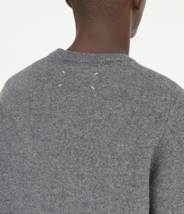 Maison Margiela o1bcso1str0526 Pure Wool Crewneck Sweater in Charcoal Size US L / EU 52-54 / 3 - 4 Thumbnail