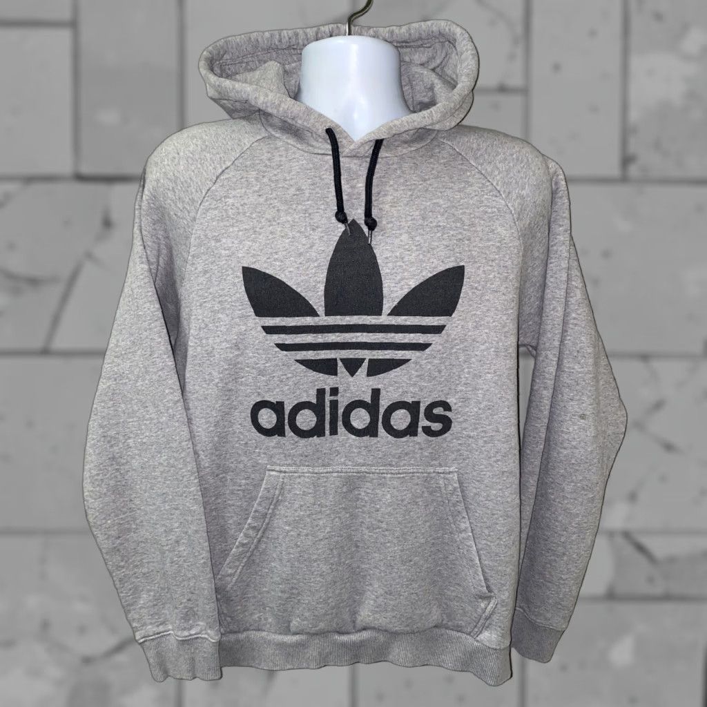 Adidas Adidas Hoodie Pullover Mens M Gray Fleece Lined 22.5 In Armpit Size US M / EU 48-50 / 2 - 1 Thumbnail