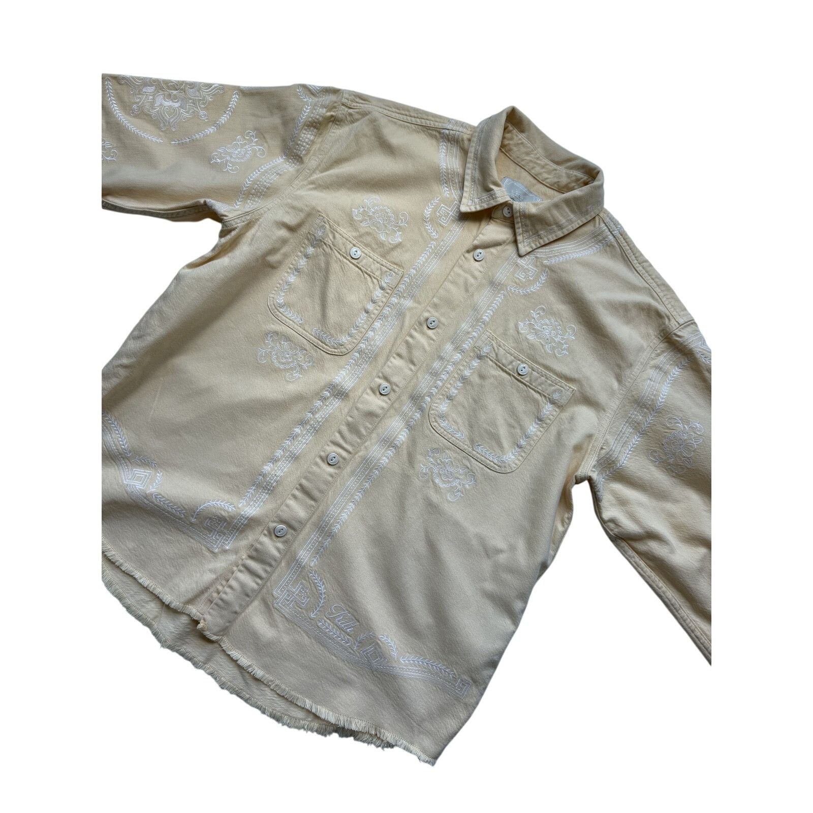 Kith Kith Raw Hem Denim Apollo Button Up Shirt Blonde Size US M / EU 48-50 / 2 - 1 Thumbnail