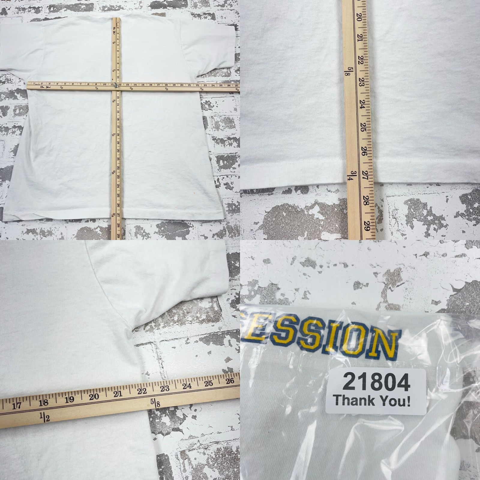 Fruit Of The Loom VINTAGE Fruit of the Loom Shirt Mens XL White 80s 90s Graphic Print Stains Single Stitch Sports Retro School TV Fish Myrtle Beach Mullets Tee Size US XL / EU 56 / 4 - 9 Thumbnail