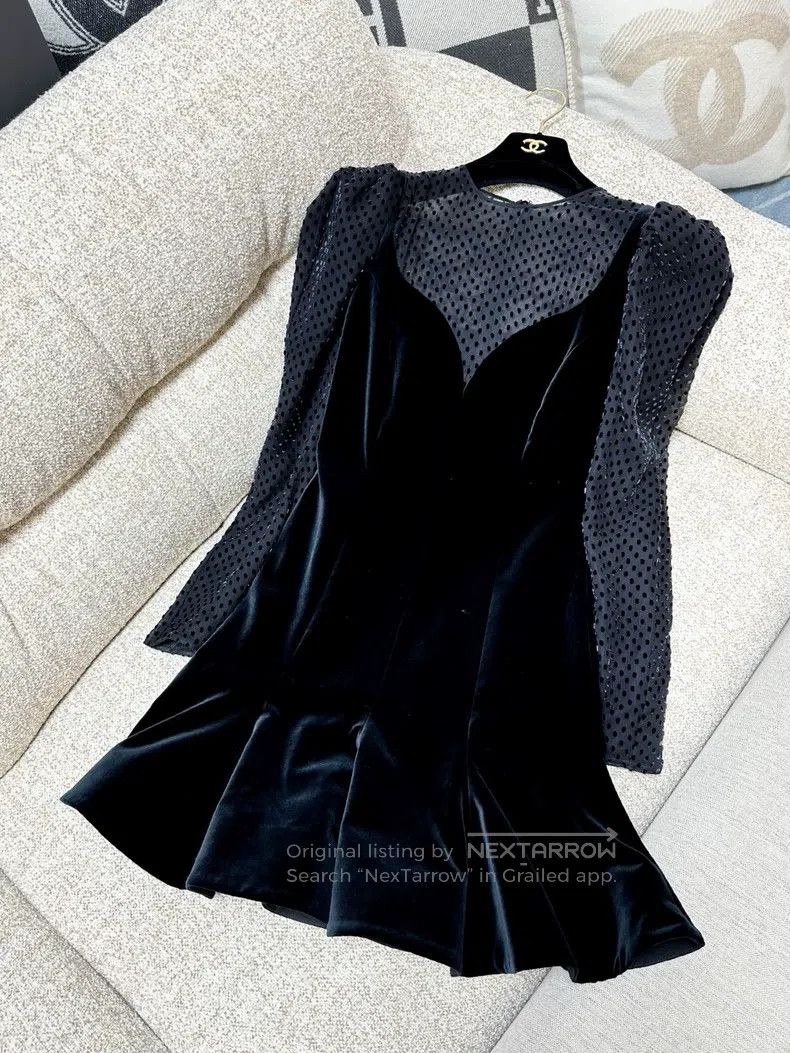 Valentino Valentino Velvet polka dot long-sleeved dress Size M / US 6-8 / IT 42-44 - 2 Thumbnail