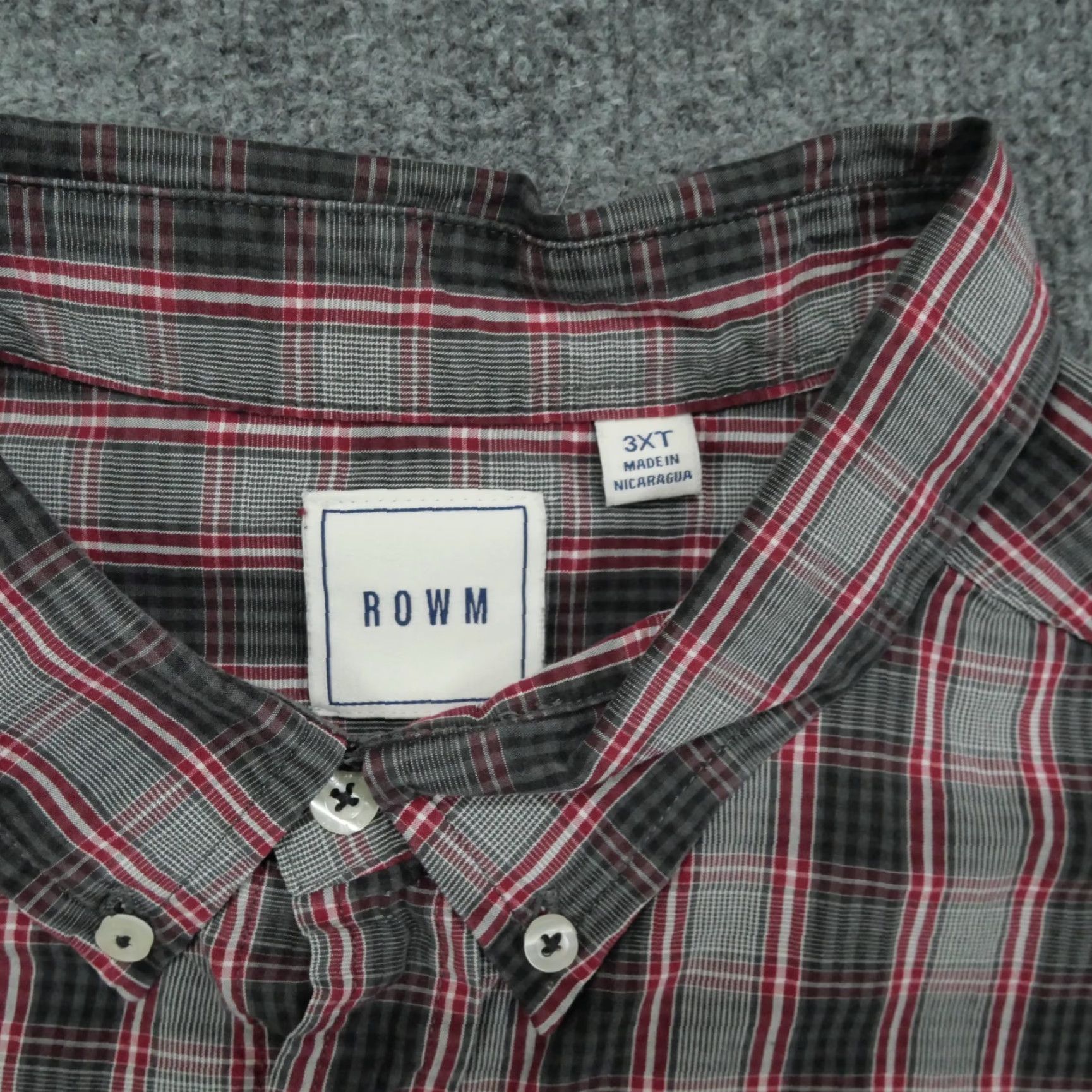 Vintage VINTAGE Rowm Shirt Mens 3XT 3XL Tall Button-Down Cotton Plaid Grey Red Casual Size US XXL / EU 58 / 5 - 3 Thumbnail