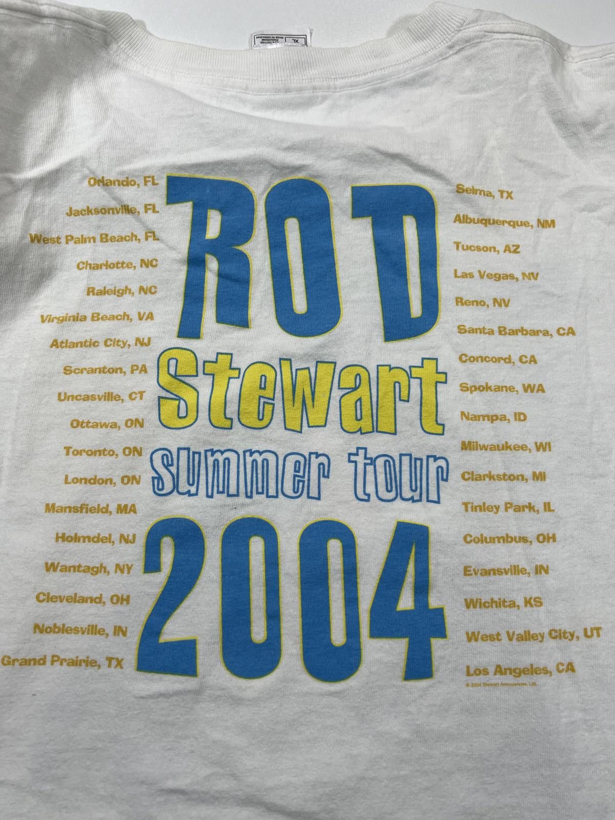 Unknown London Rod Stewart Tour 2004 White Graphic T-Shirt Size US XL / EU 56 / 4 - 6 Thumbnail