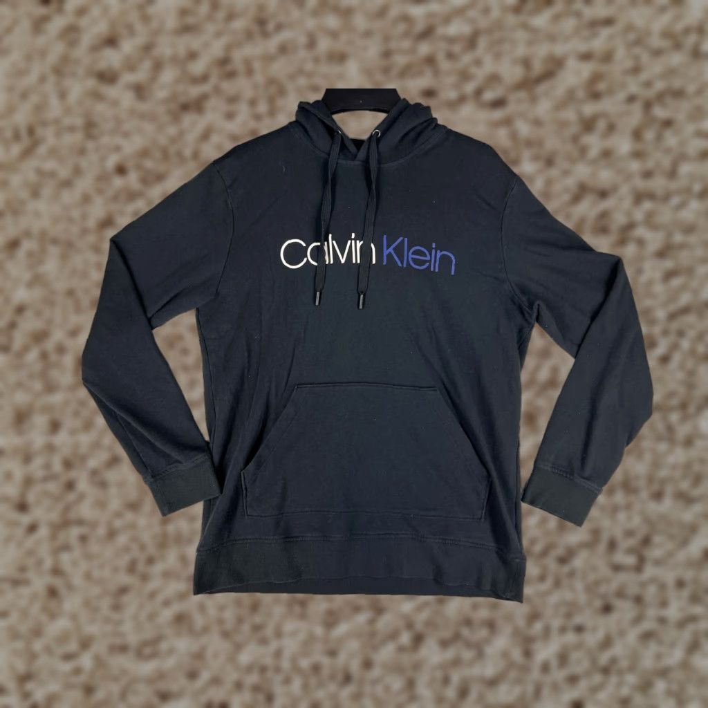 Calvin Klein Calvin Klein Mens Small Black Hoodie Logo Kangaroo Pocket Cotton Blend Size US S / EU 44-46 / 1 - 1 Thumbnail