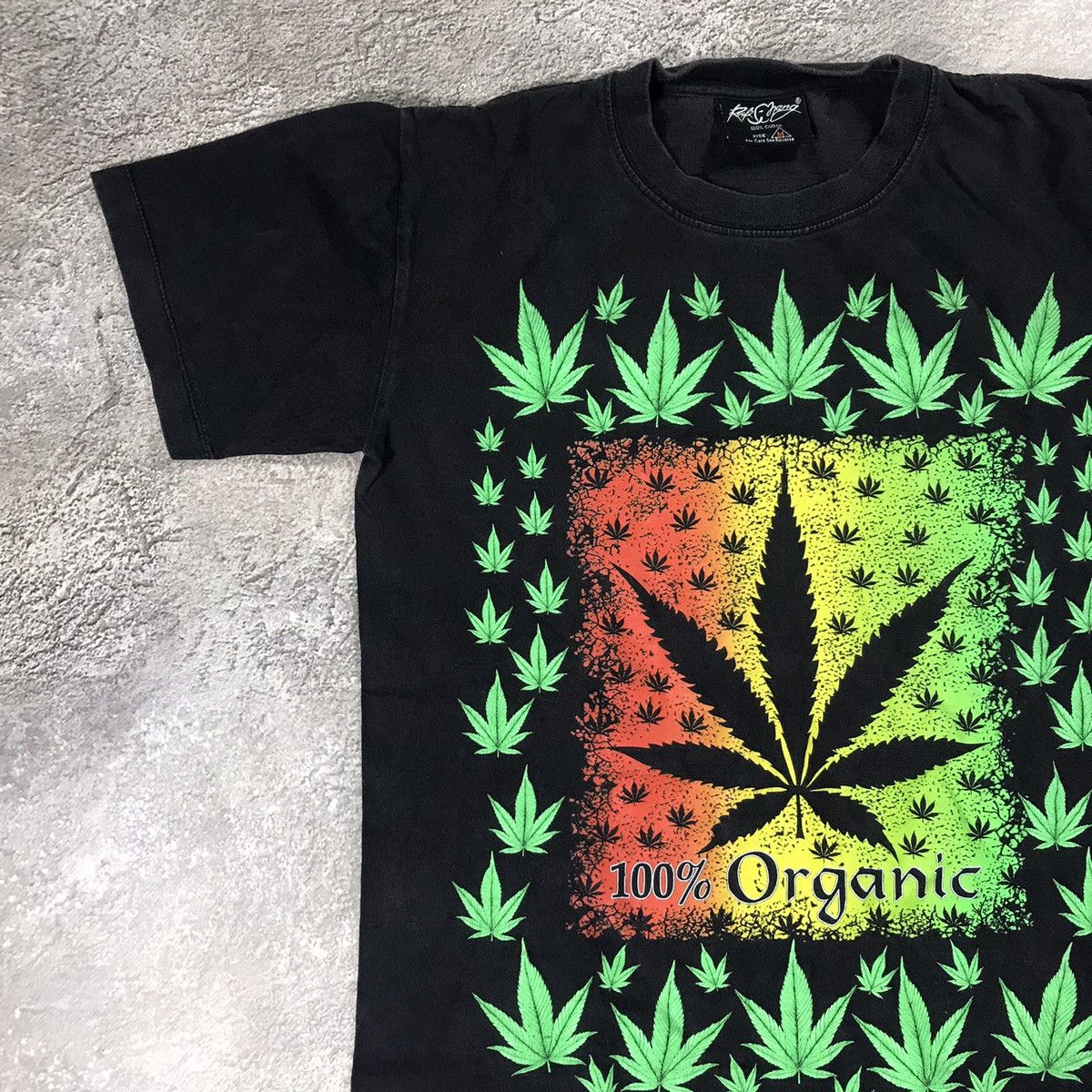 Vintage Vintage Y2K Cannabis Leaf Graphic Tee Rave Streetwear Slim S Size US S / EU 44-46 / 1 - 3 Thumbnail