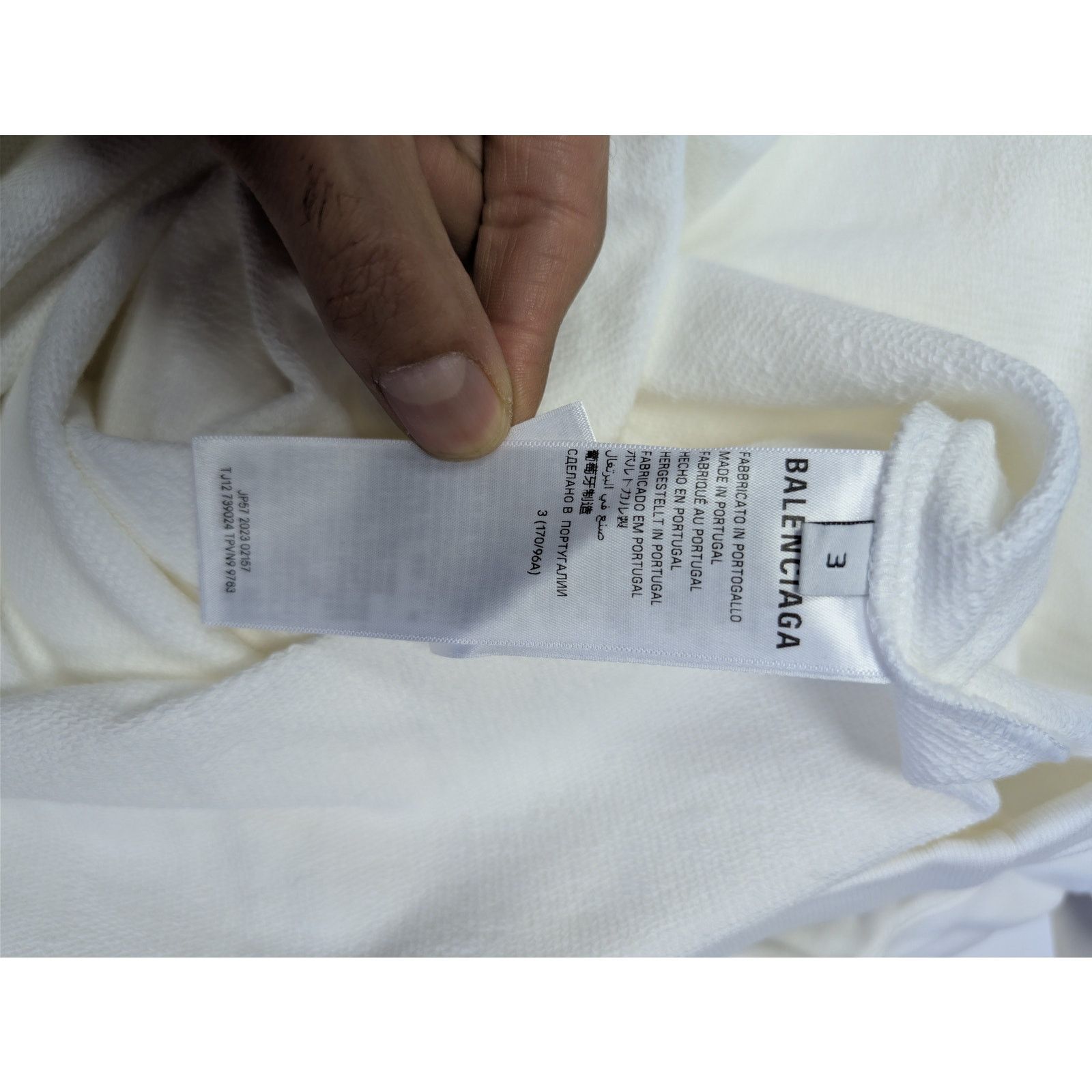 Balenciaga o1rshd1 Large Fit Hoodie in White / Red Size US L / EU 52-54 / 3 - 17 Thumbnail