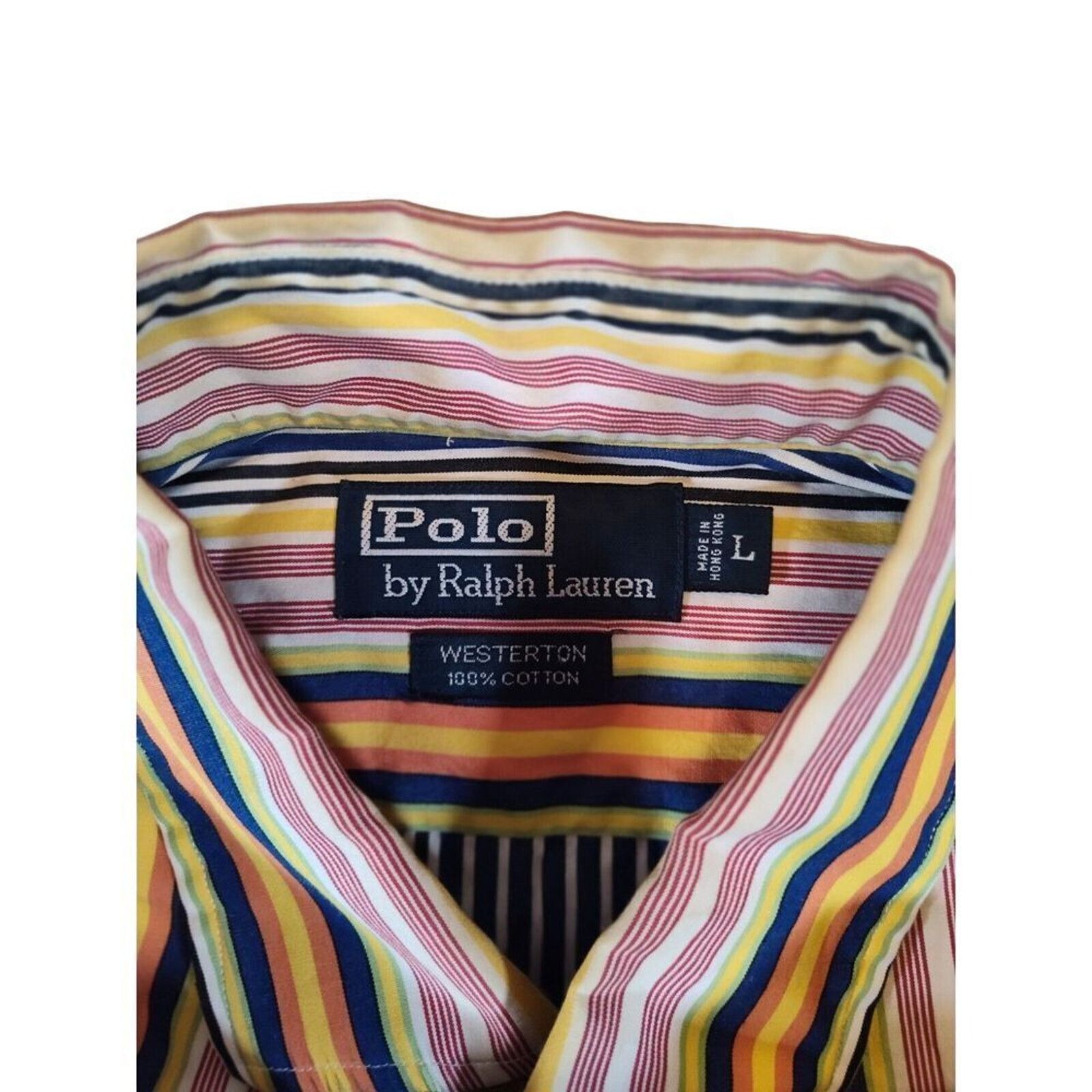 Polo Ralph Lauren VTG 90s Polo Ralph Lauren Men's Colorblock Striped Large Size US L / EU 52-54 / 3 - 2 Thumbnail