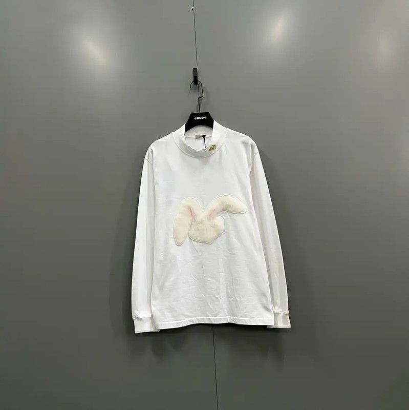 Dior Dior White Cotton Long Sleeve T-Shirt 0089 Size US XL / EU 56 / 4 - 1 Thumbnail