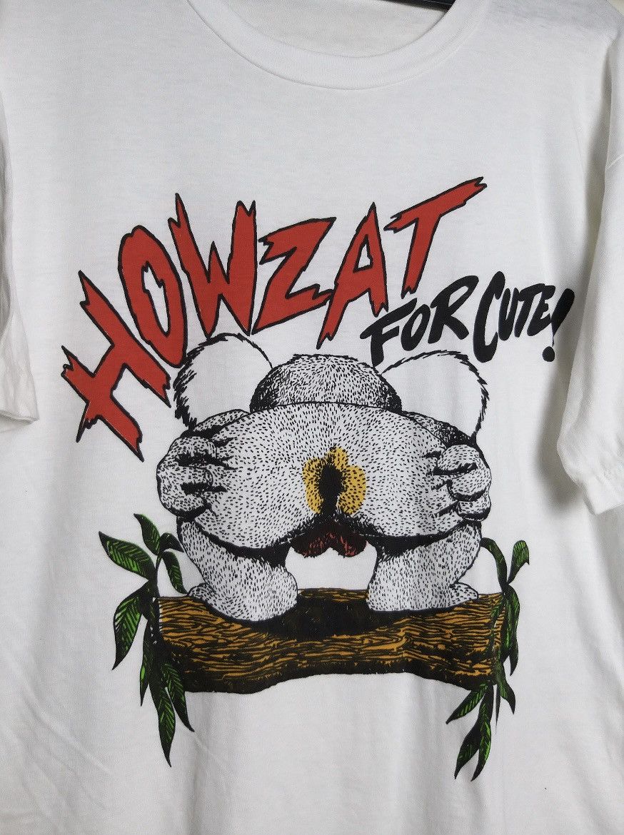 Vintage SICK 90s VINTAGE FUNNY KOALA "HOWZAT FOR CUTE"T SHIRT Size US L / EU 52-54 / 3 - 5 Thumbnail