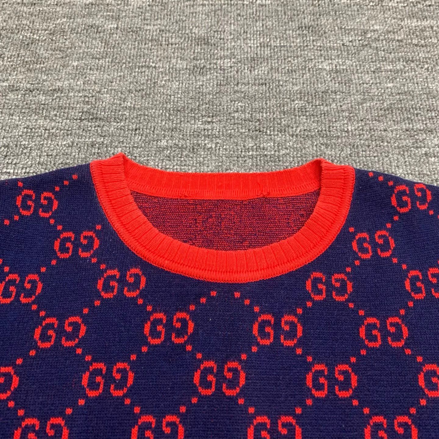 Gucci Gucci GG Red Blue All Over Print Knit Tee S Size S / US 4 / IT 40 - 5 Thumbnail