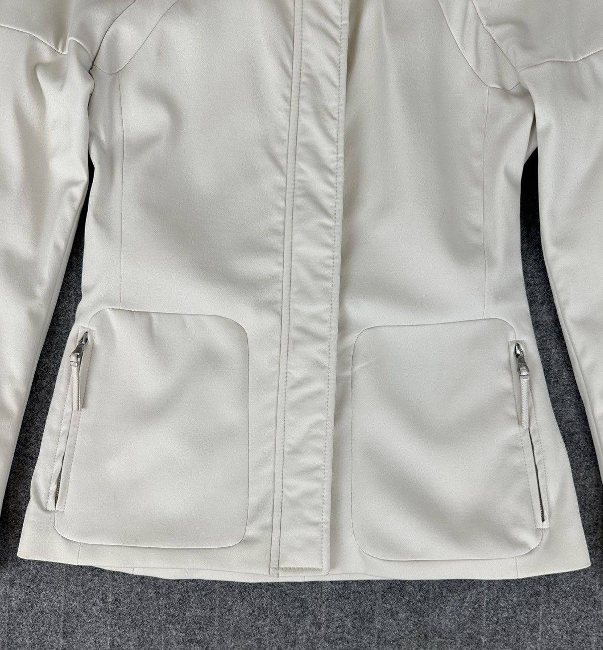 Prada Prada - S/S1999 Zip-Up Soft Shell Rider Jacket - Ivory White Size M / US 6-8 / IT 42-44 - 4 Thumbnail