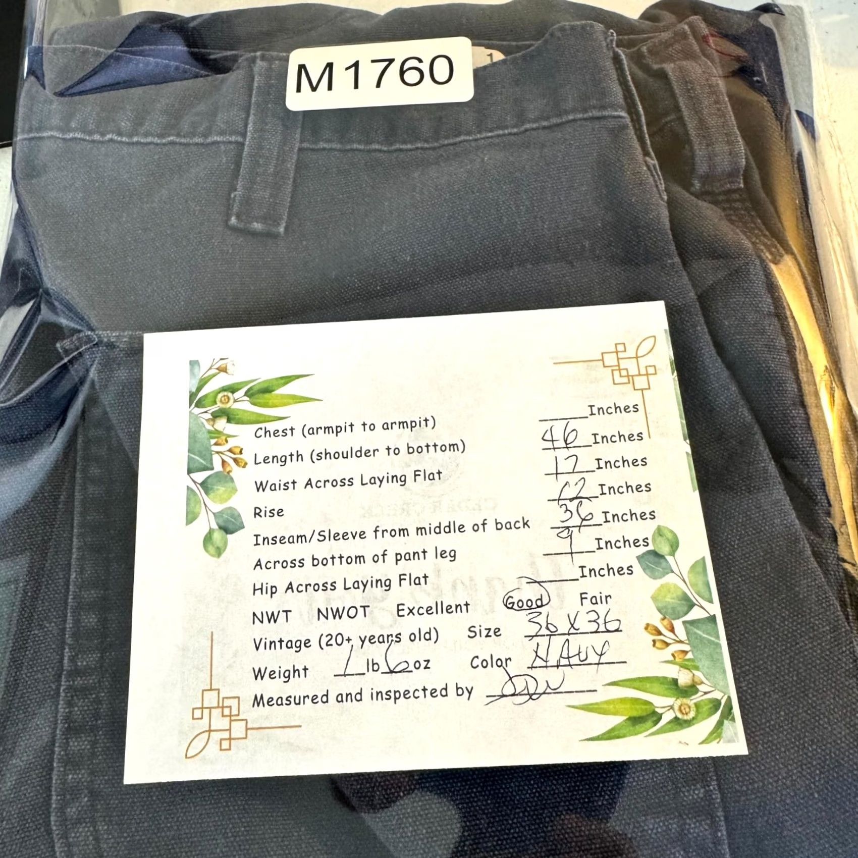 Carhartt VINTAGE Carhartt Carpenter Pants Mens 36x36 Navy Canvas Dungaree Fit Workwear 383-20 Size US 36 / EU 52 - 8 Thumbnail